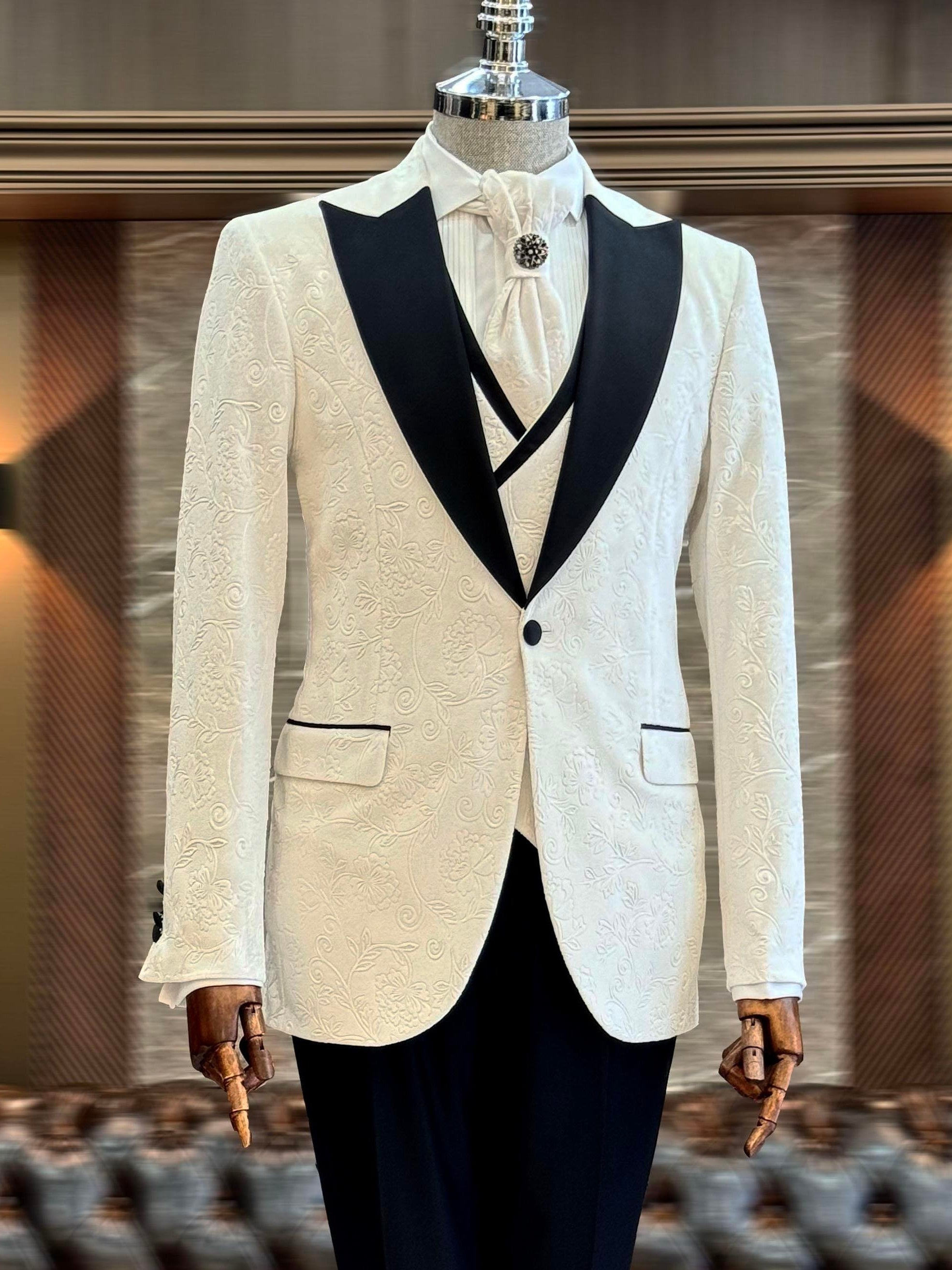 White Slim-Fit Tuxedo 3-Piece