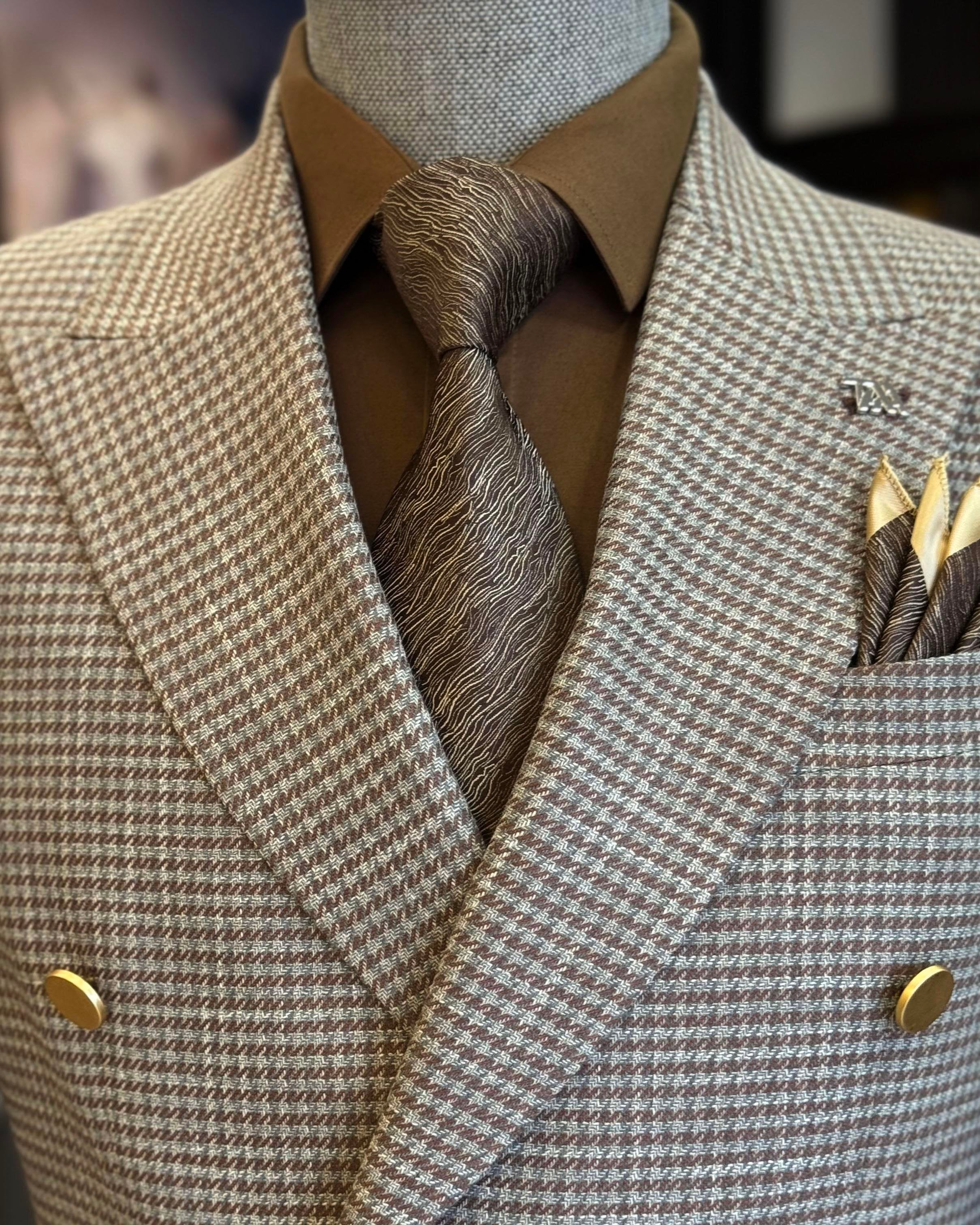 Brown Double Breasted Blazer