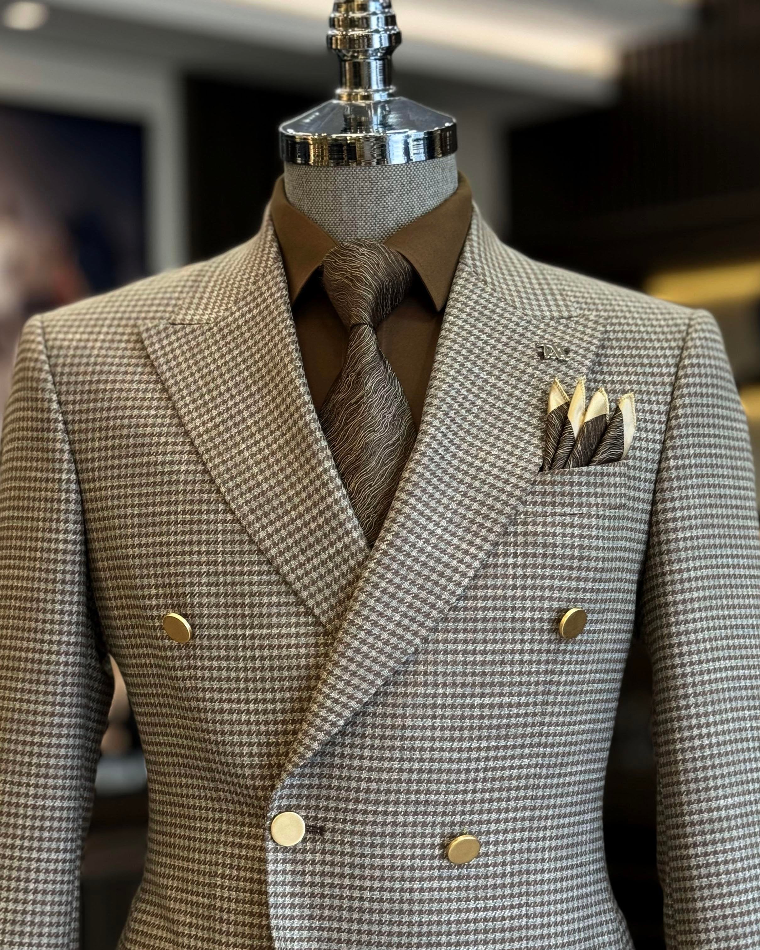 Brown Double Breasted Blazer