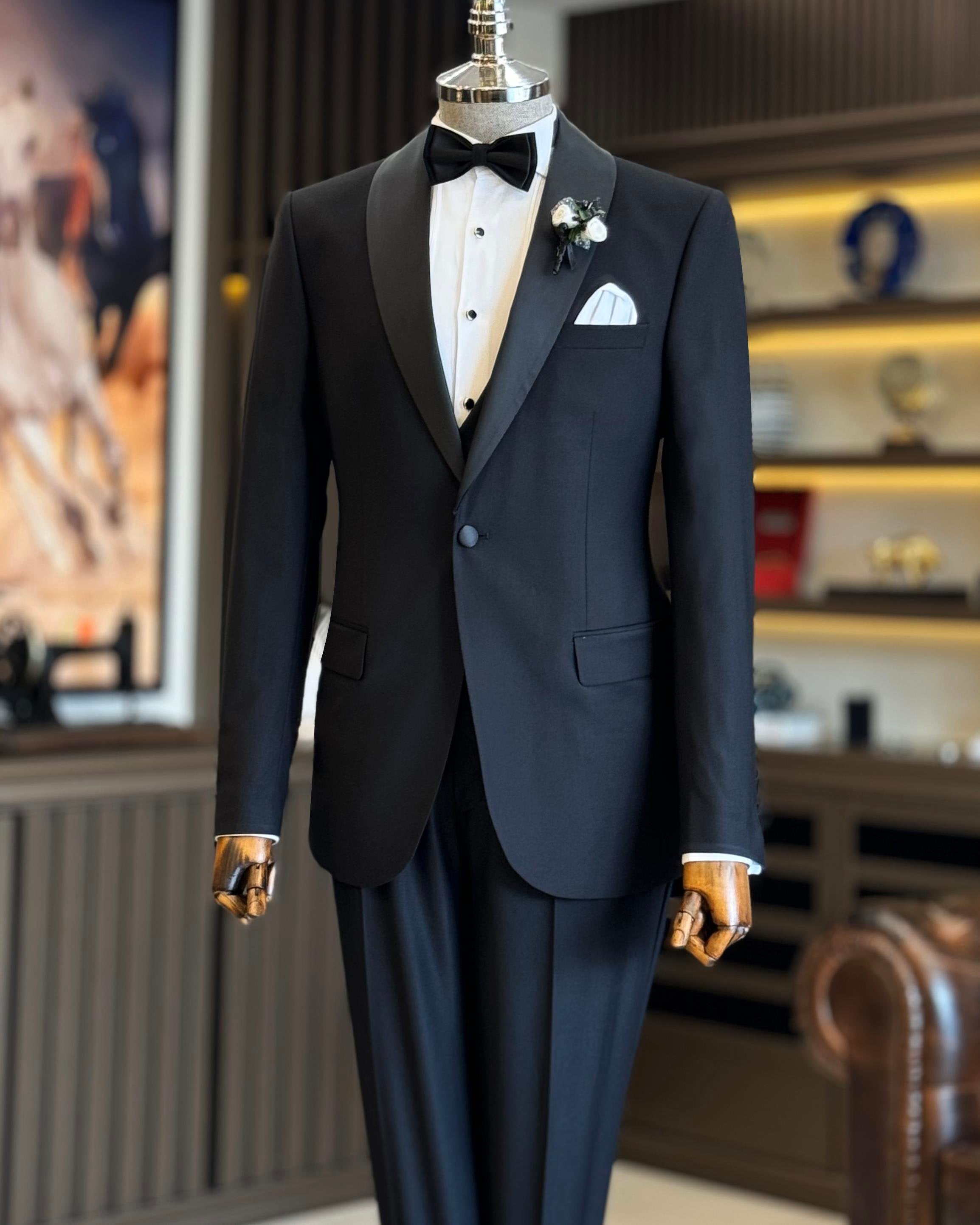 Black Slim-Fit Tuxedo 3-Piece