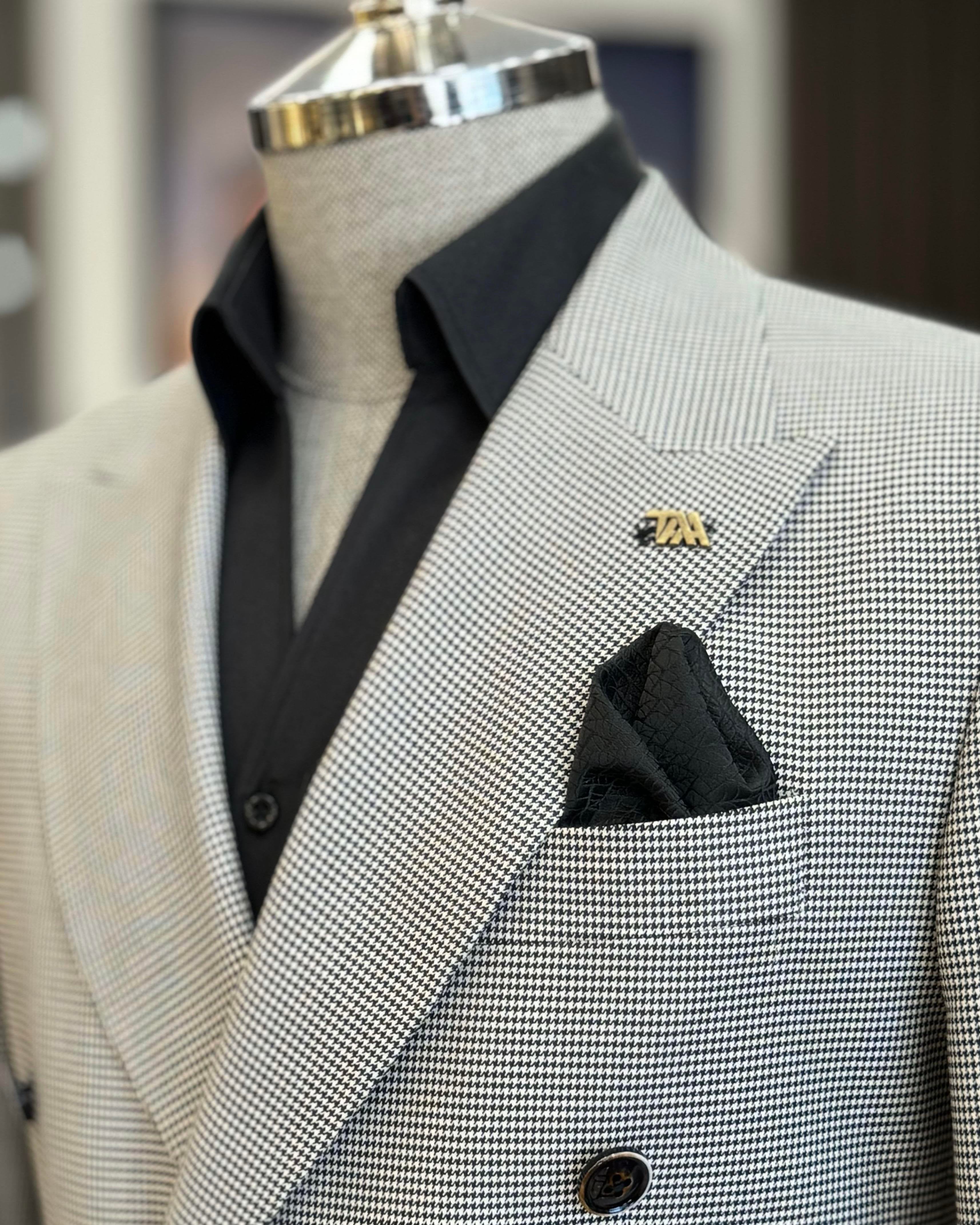 Grey Double Breasted Blazer