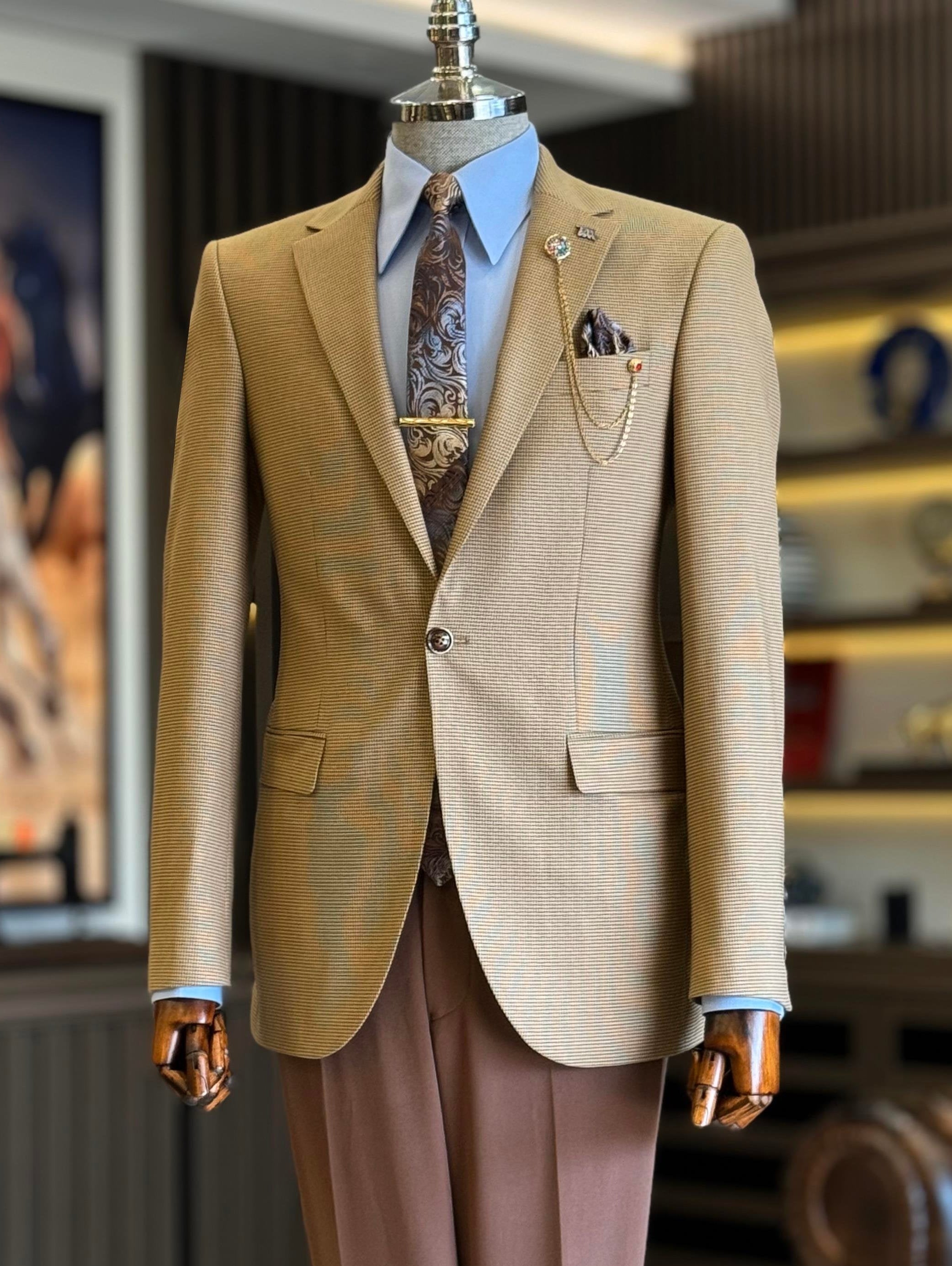 Camel Single Breasted Blazer