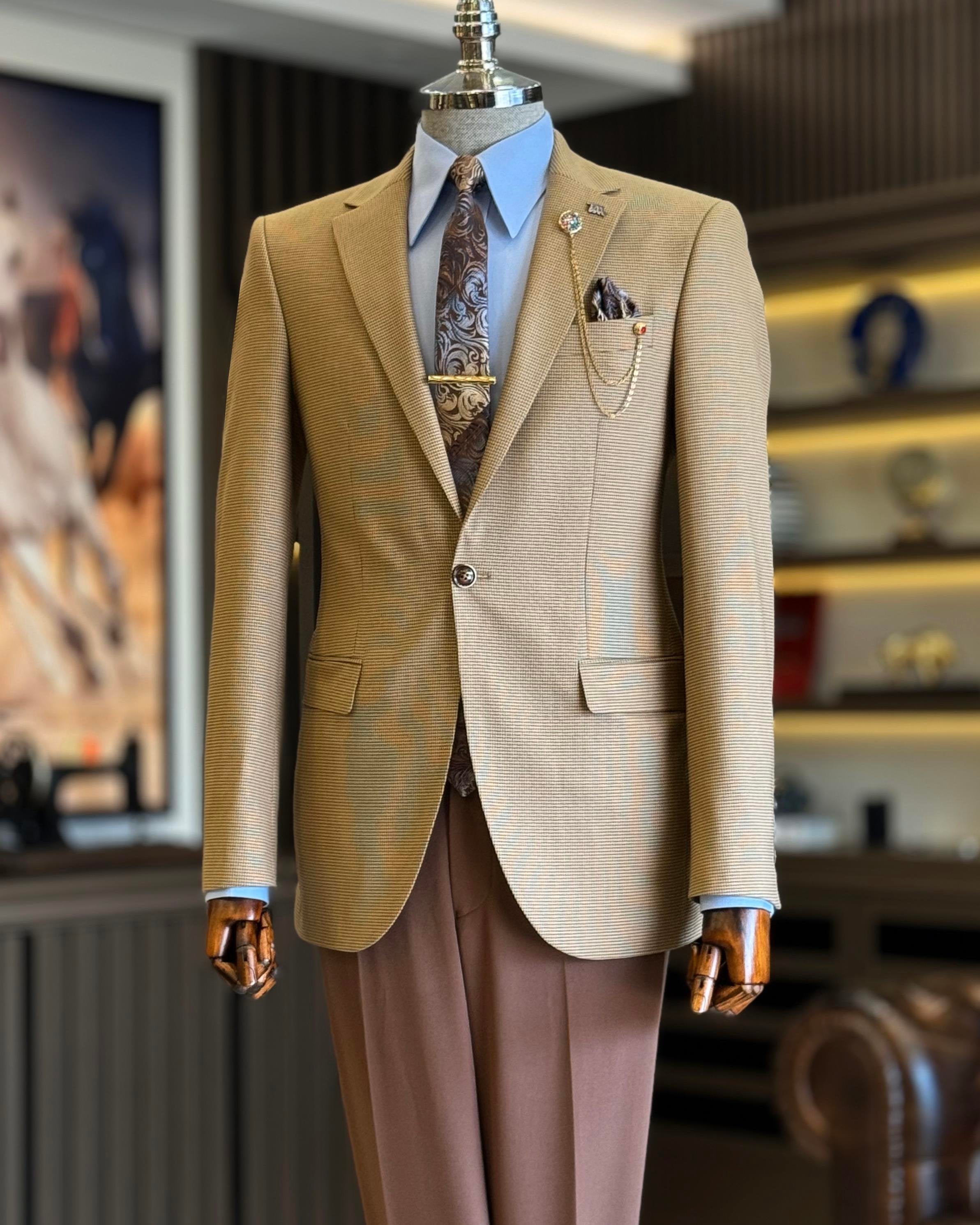 Camel Single Breasted Blazer