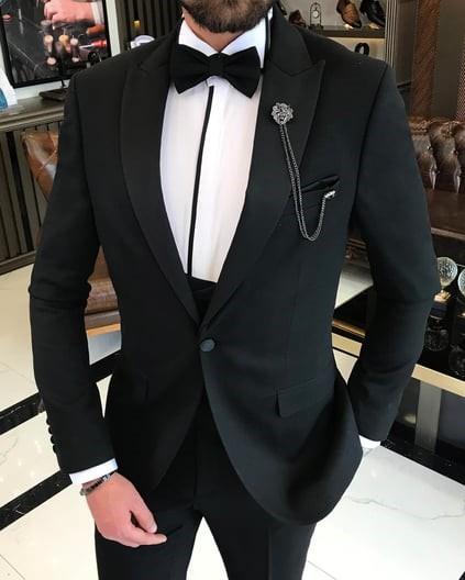 Black Slim-Fit Tuxedo 3-Piece