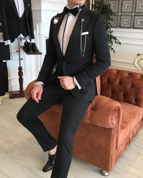 Black Slim-Fit Tuxedo 3-Piece