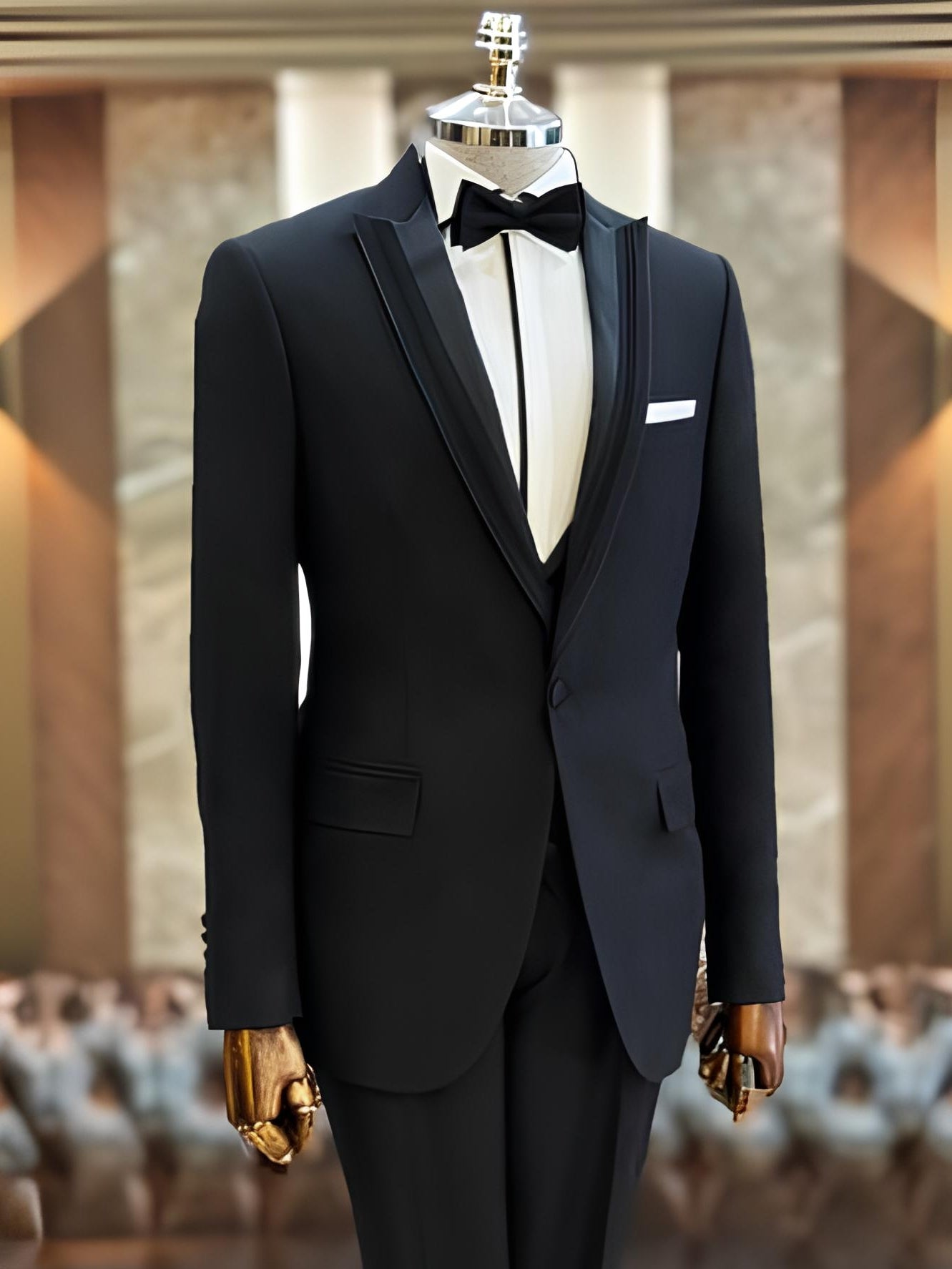 Black Slim-Fit Tuxedo 3-Piece