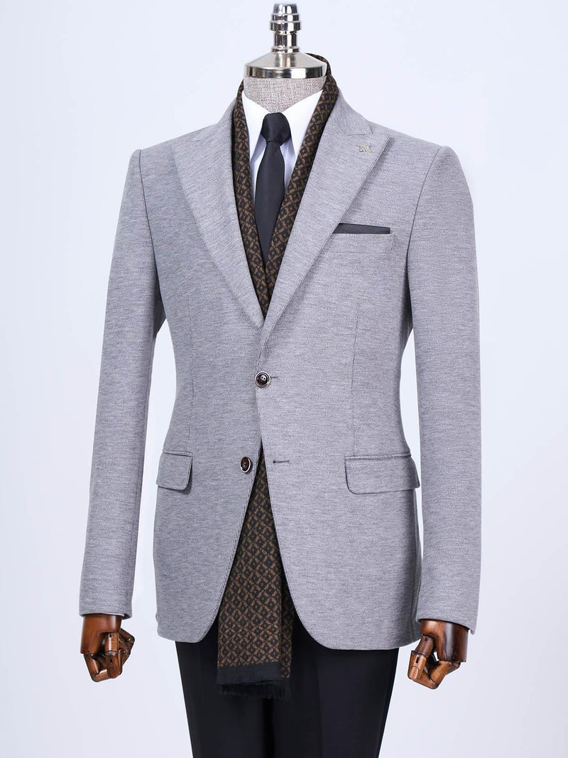 Grey Single Breasted Blazer