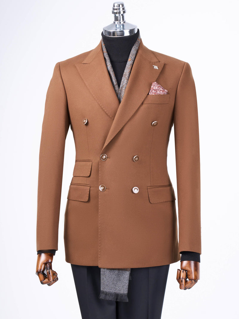 Brown Double Breasted Blazer