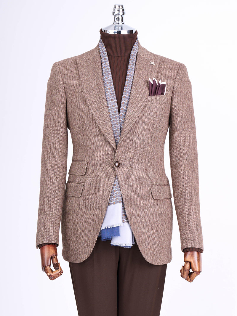 Brown Single Breasted Blazer