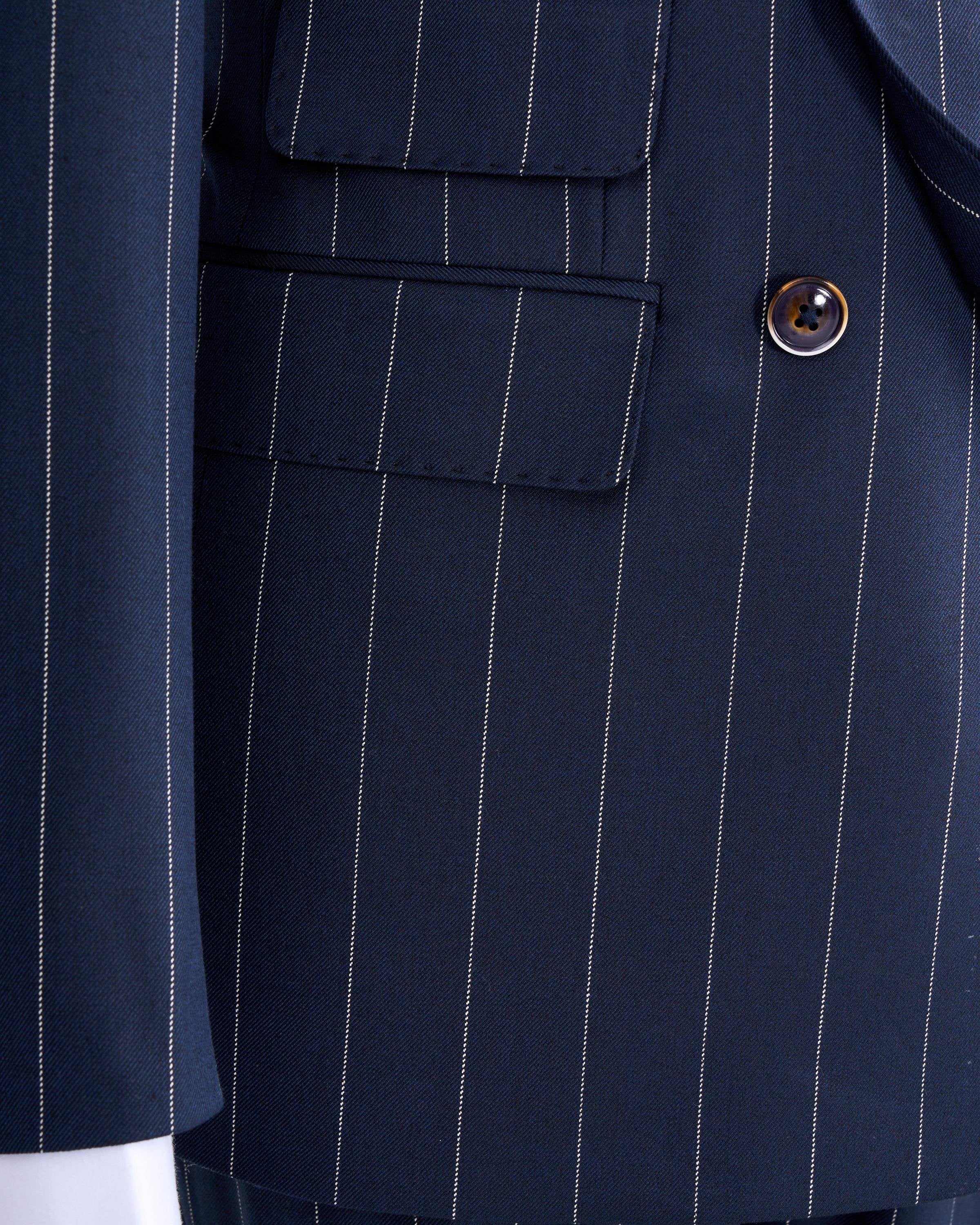 Navy Striped Double Breasted Suit 2-Piece