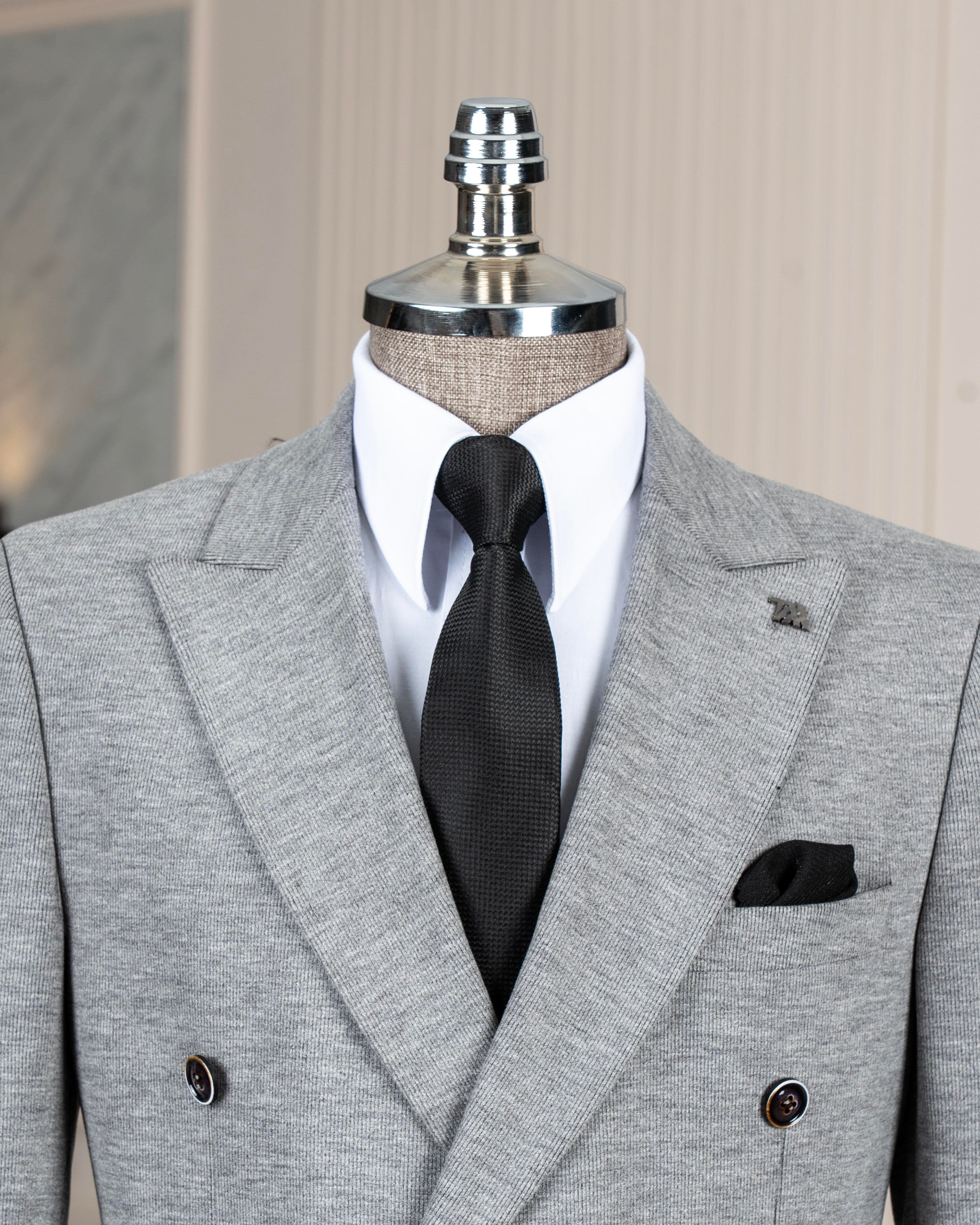 Grey Double Breasted Blazer