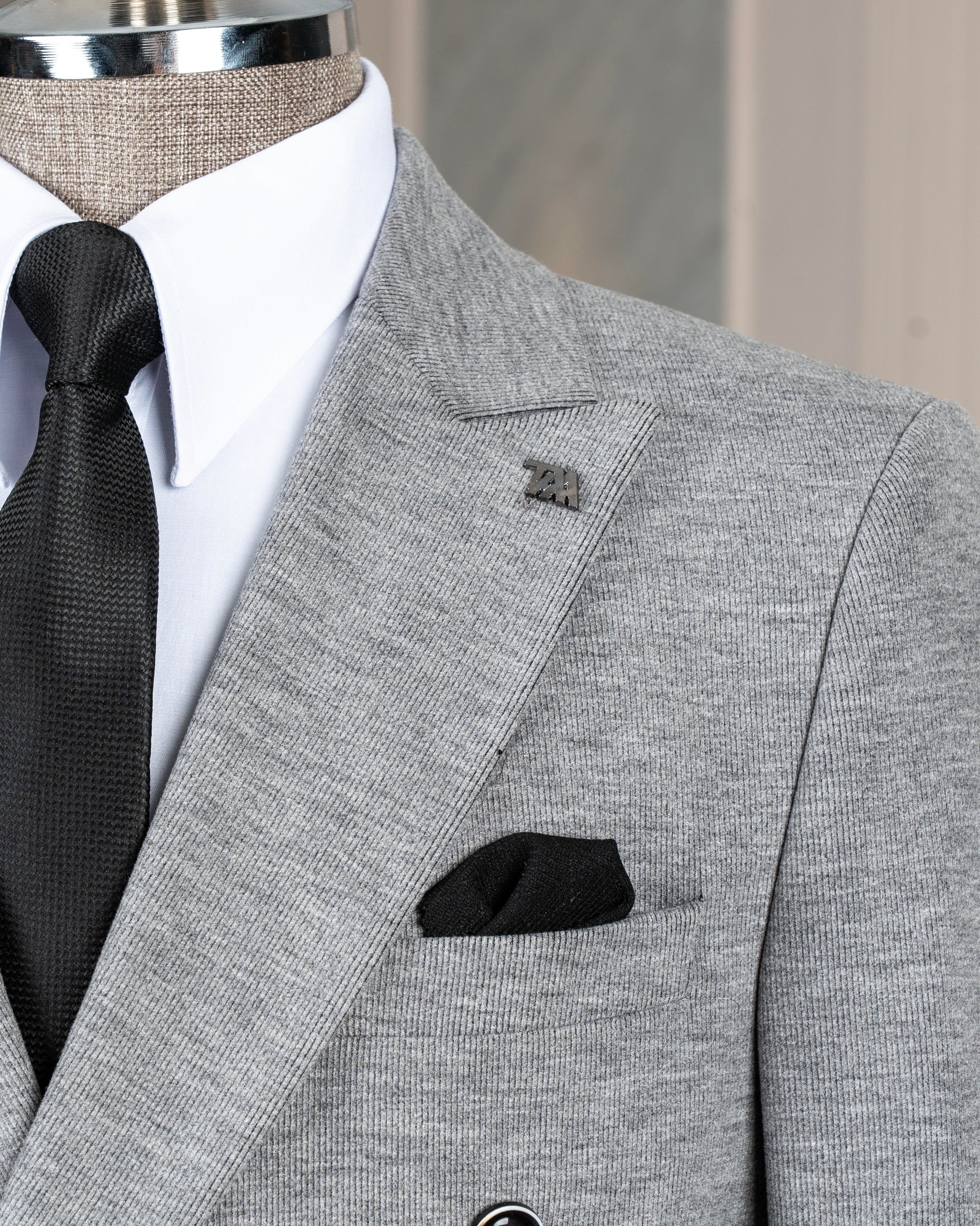 Grey Double Breasted Blazer