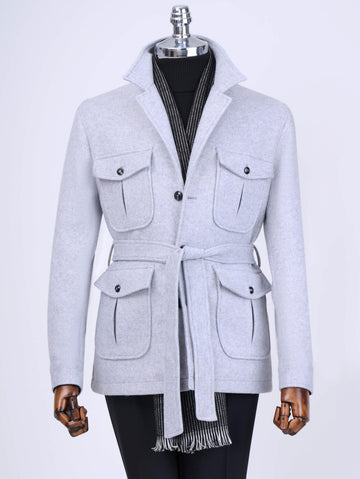 Grey Single Breasted Blazer