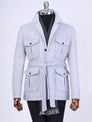 Grey Single Breasted Blazer