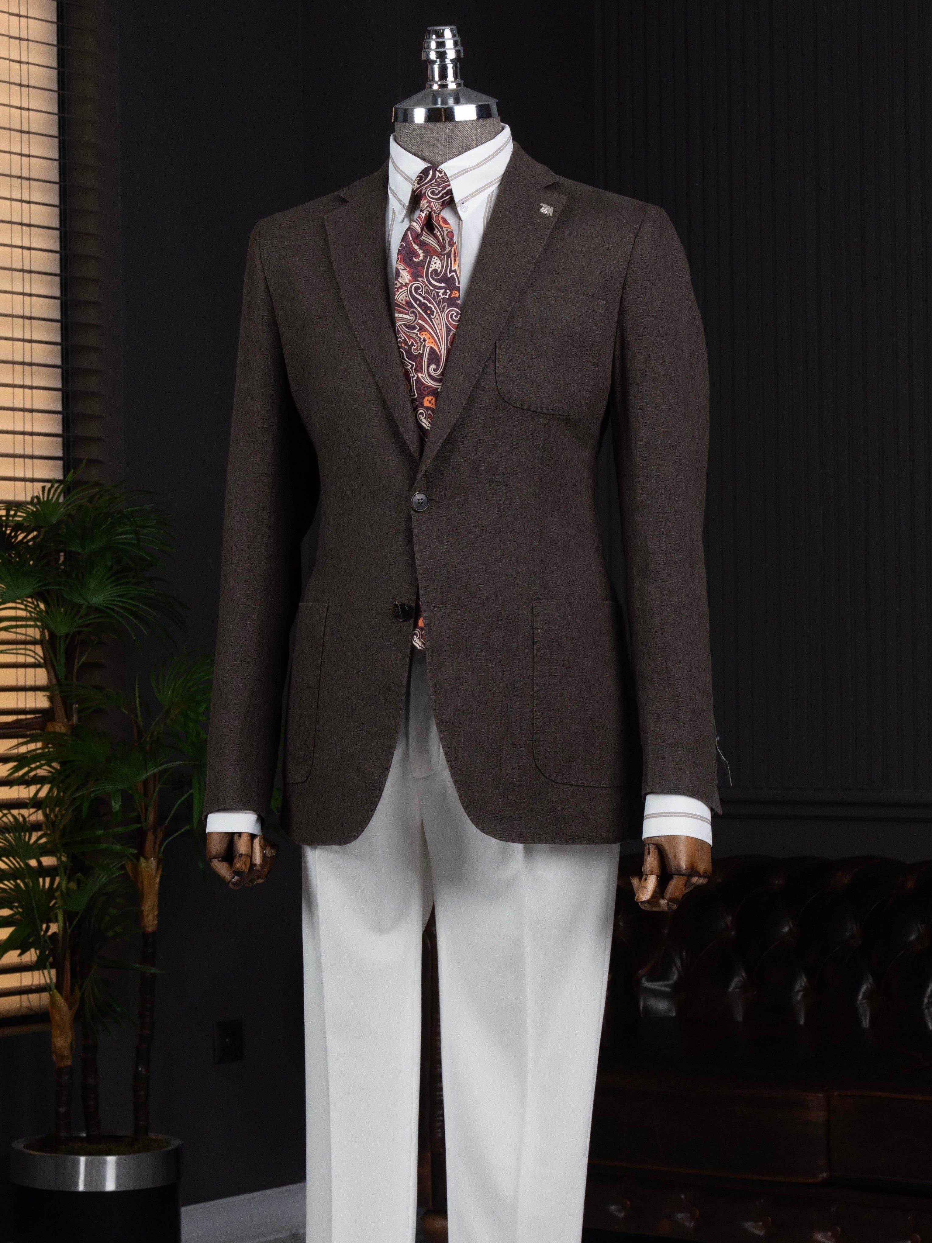 Brown Single Breasted Blazer