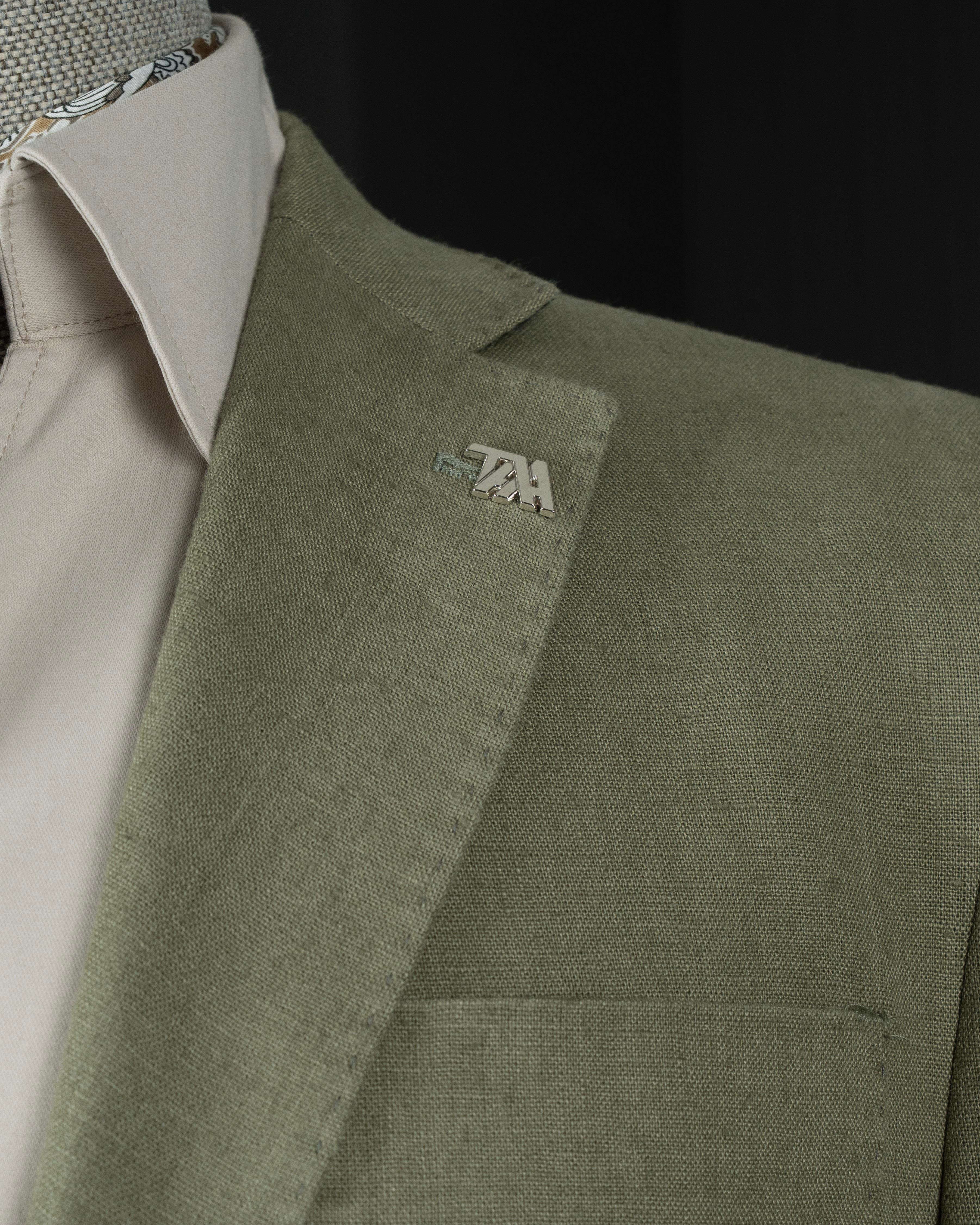 Khaki Single Breasted Blazer