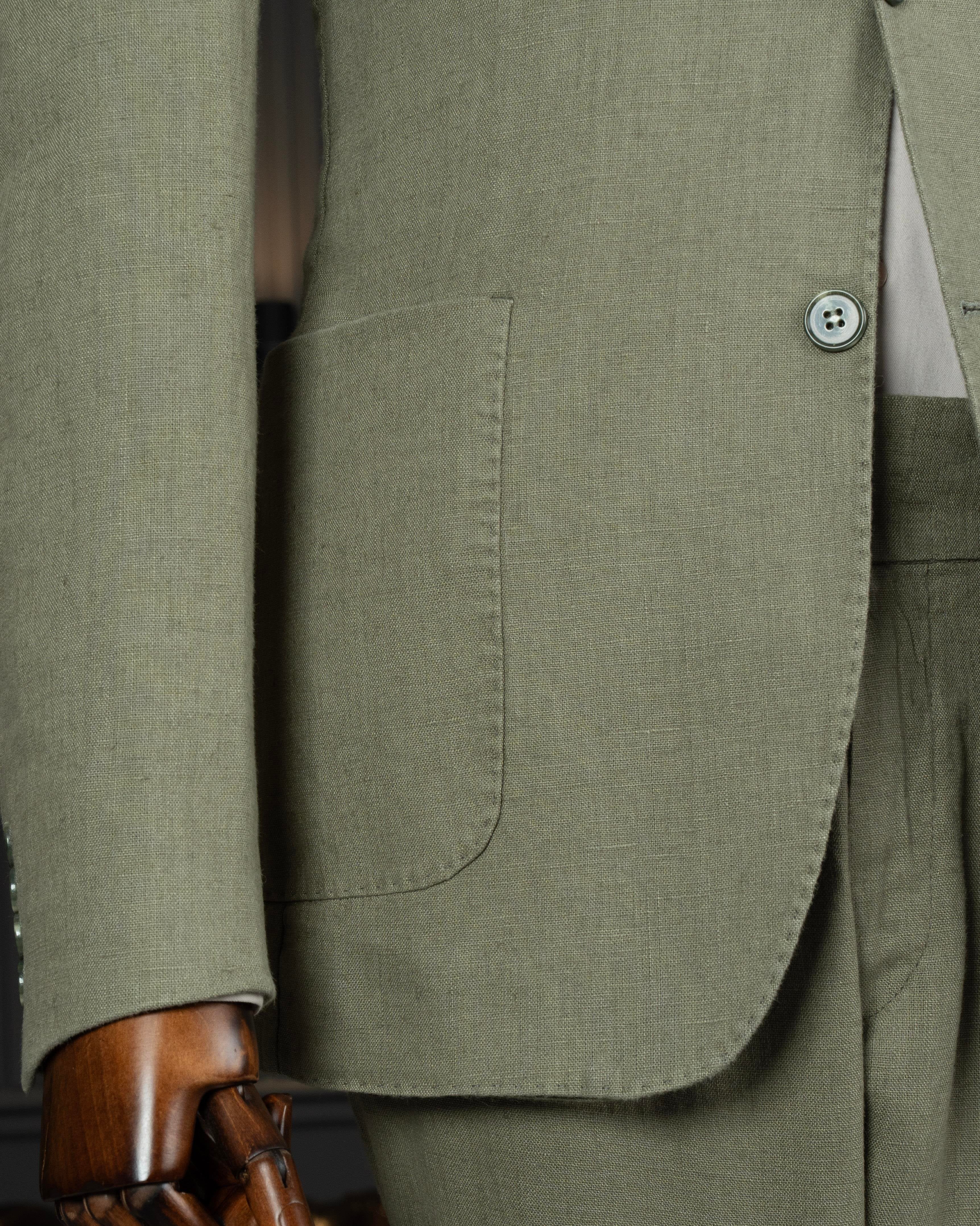 Khaki Single Breasted Blazer