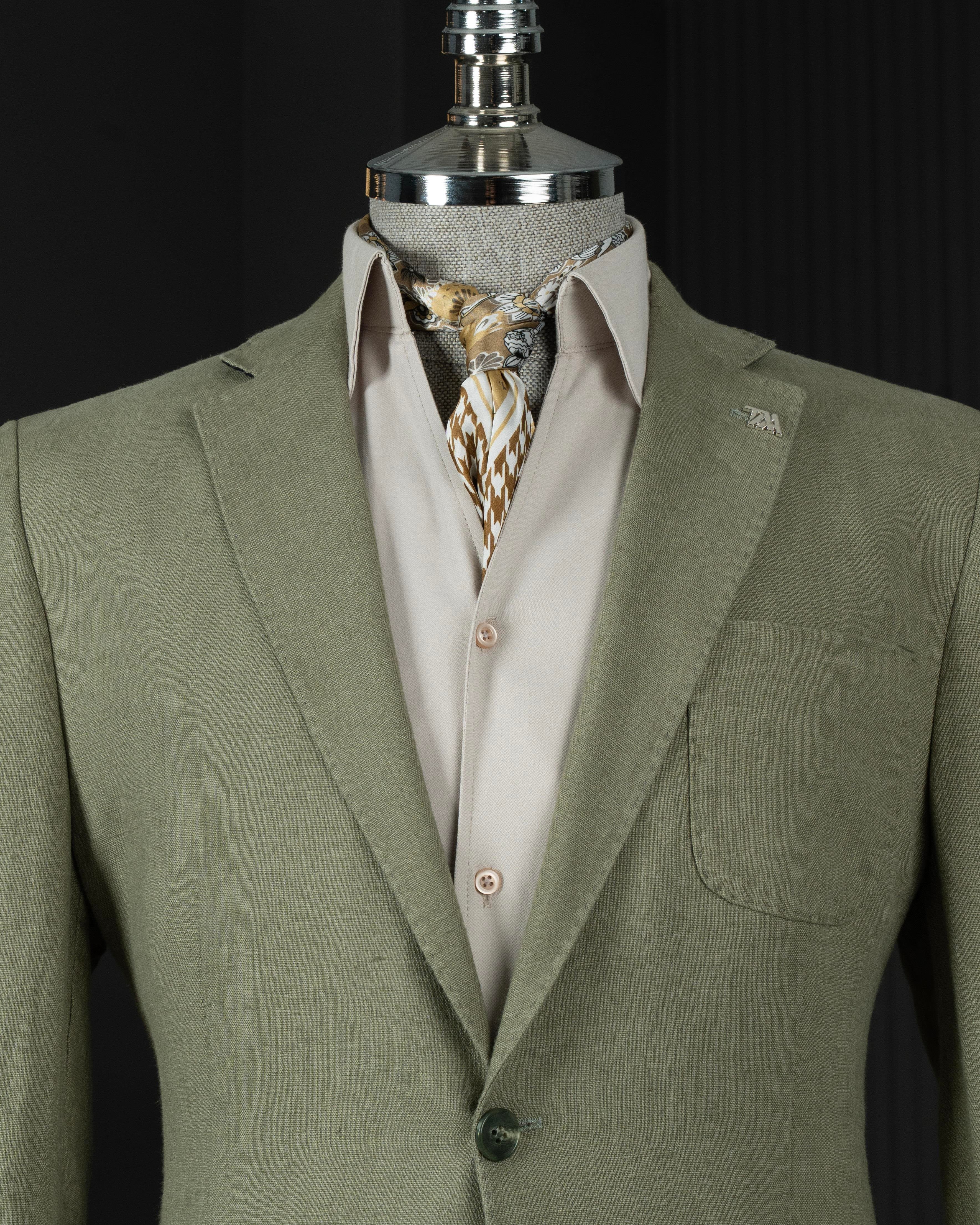 Khaki Single Breasted Blazer
