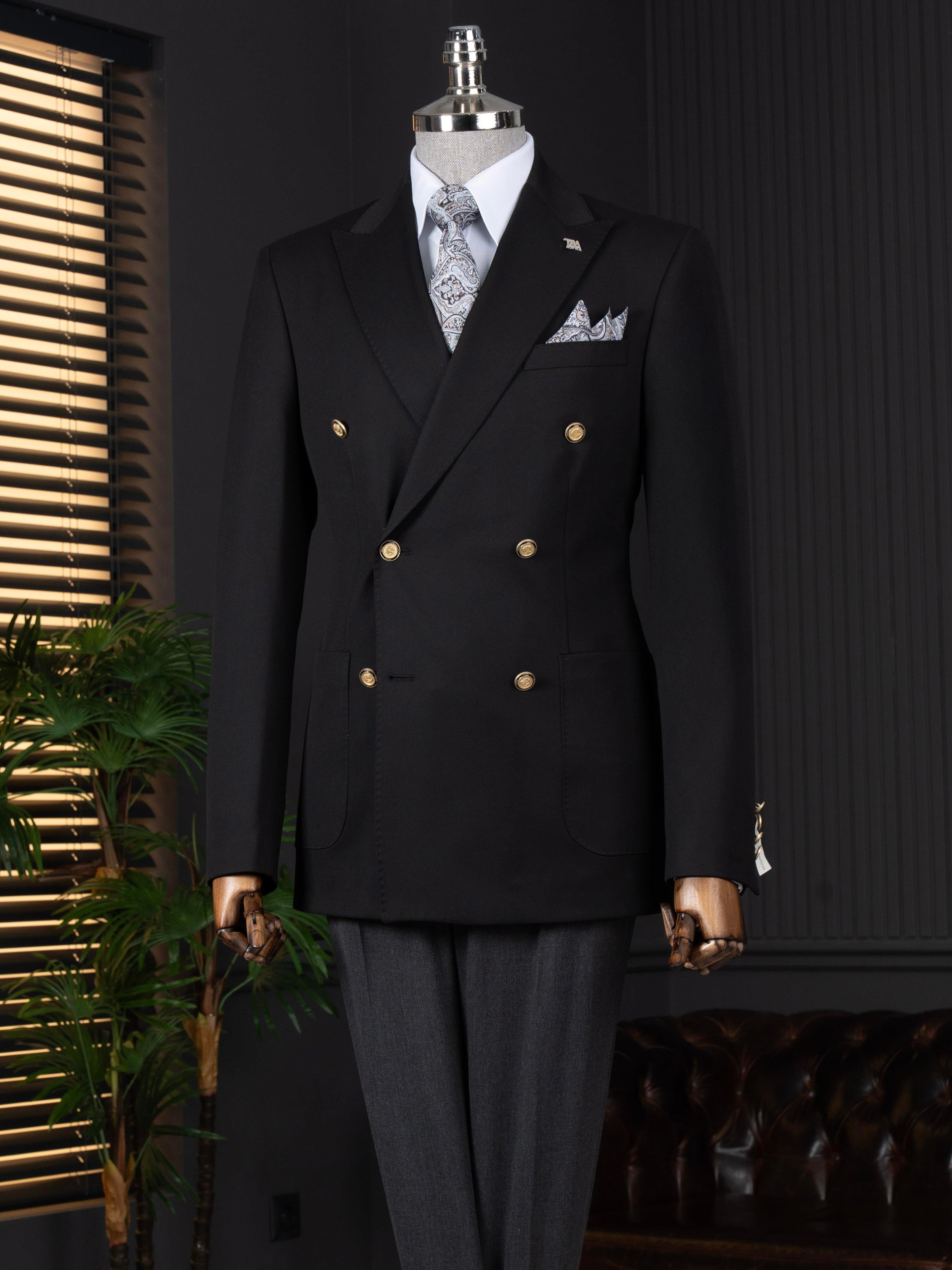 Black Double Breasted Blazer