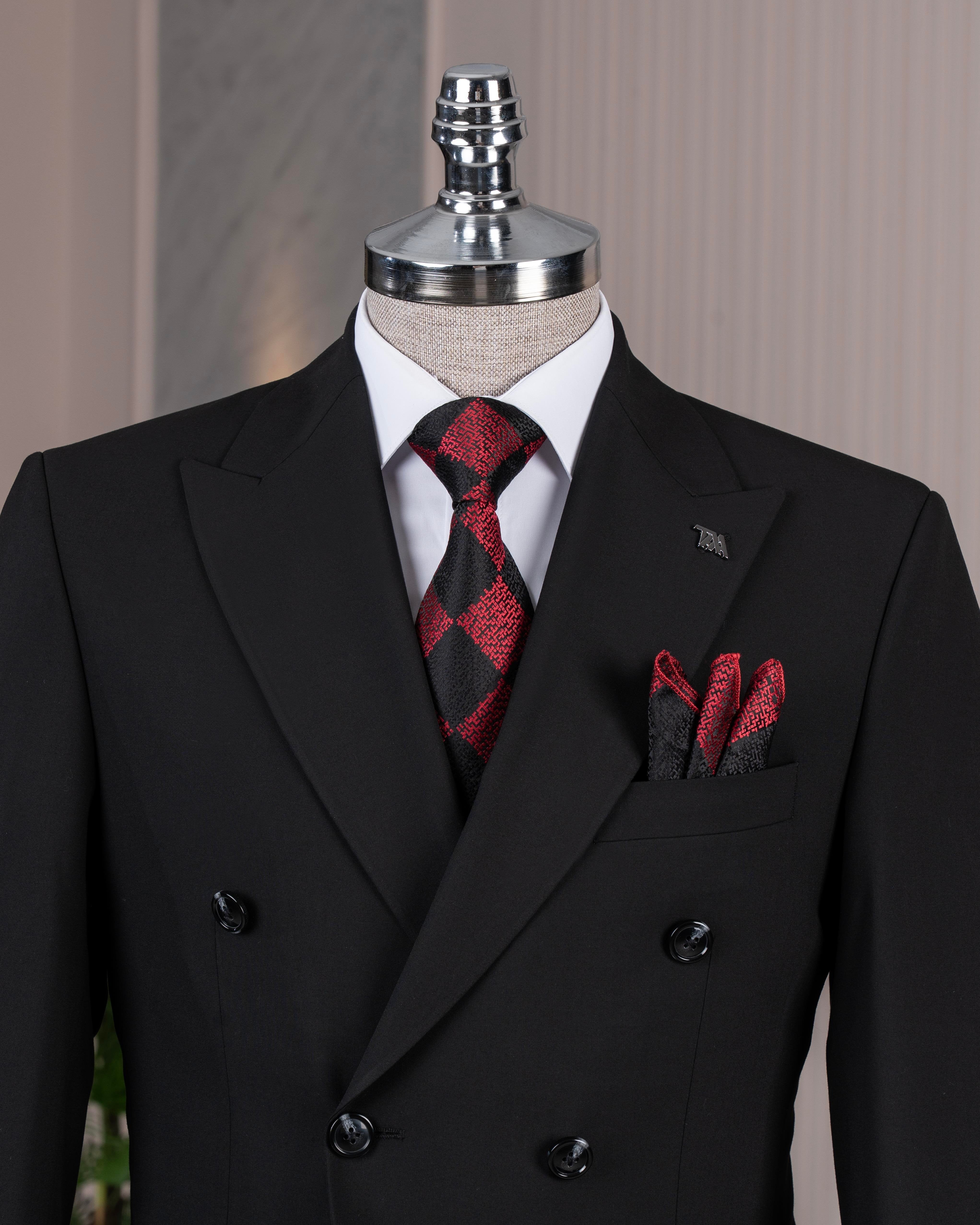 Black Double Breasted Suit 2-Piece