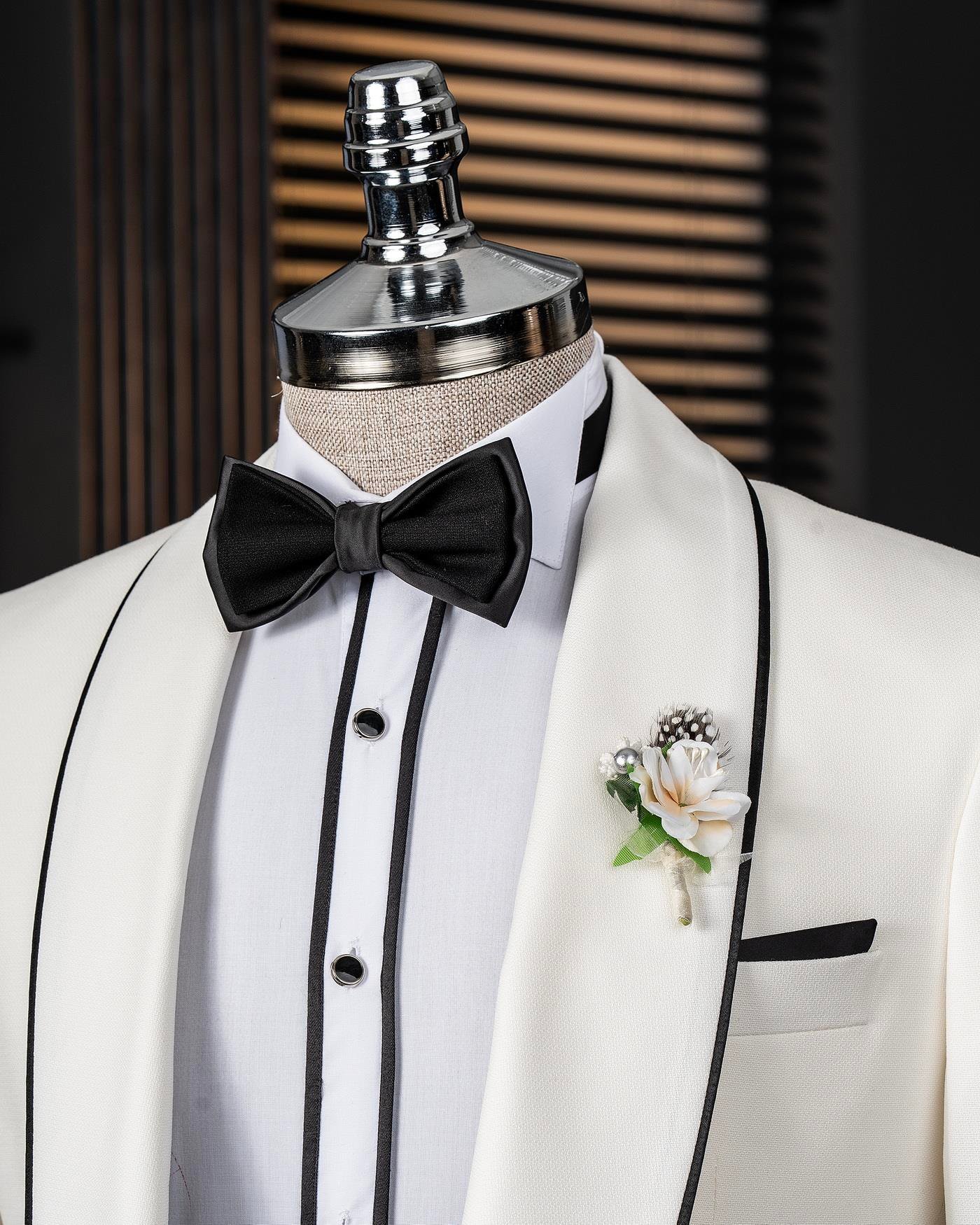 Light Beige Slim-Fit Tuxedo 3-Piece