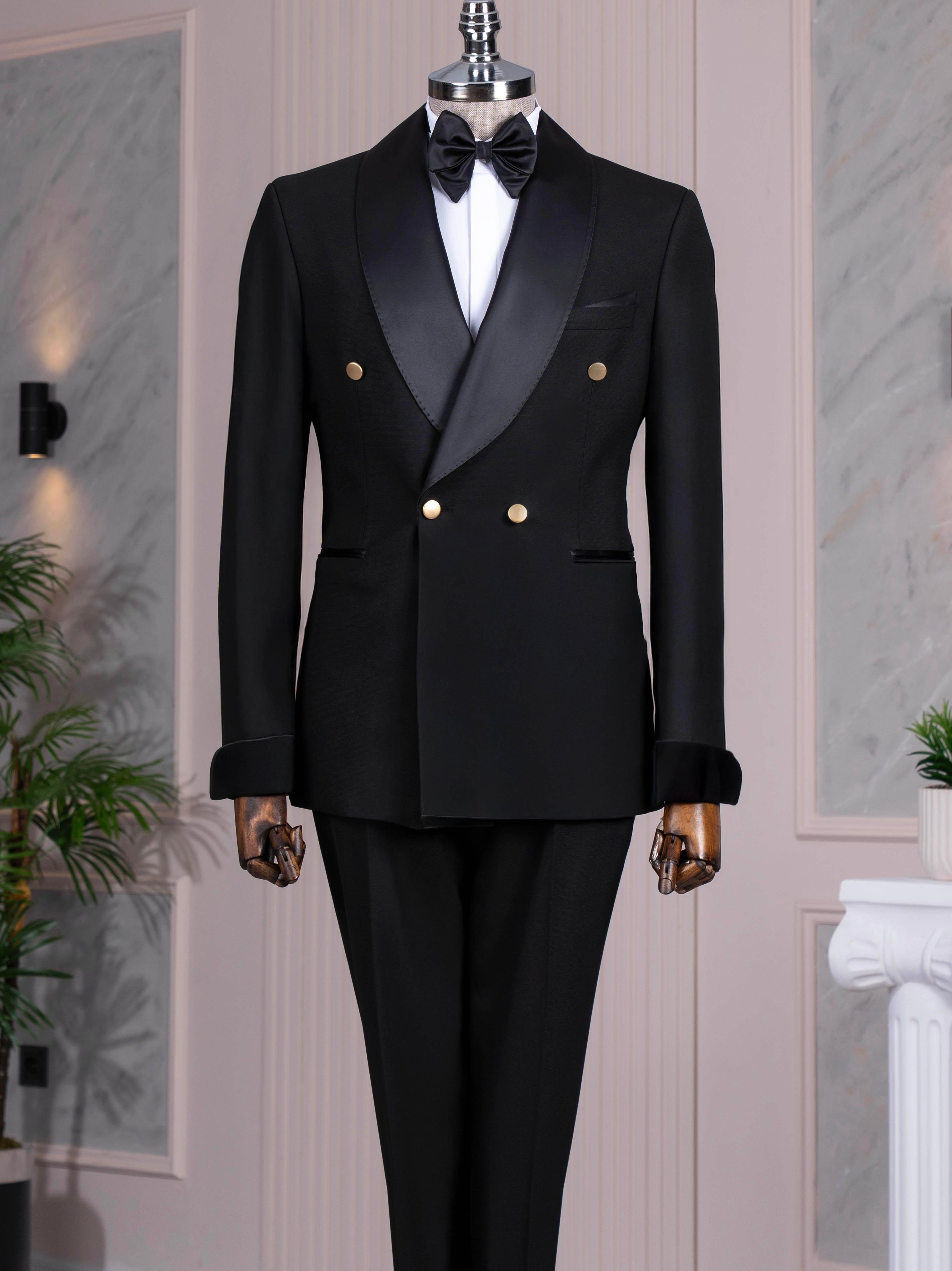 Black Double Breasted Tuxedo 2-Piece