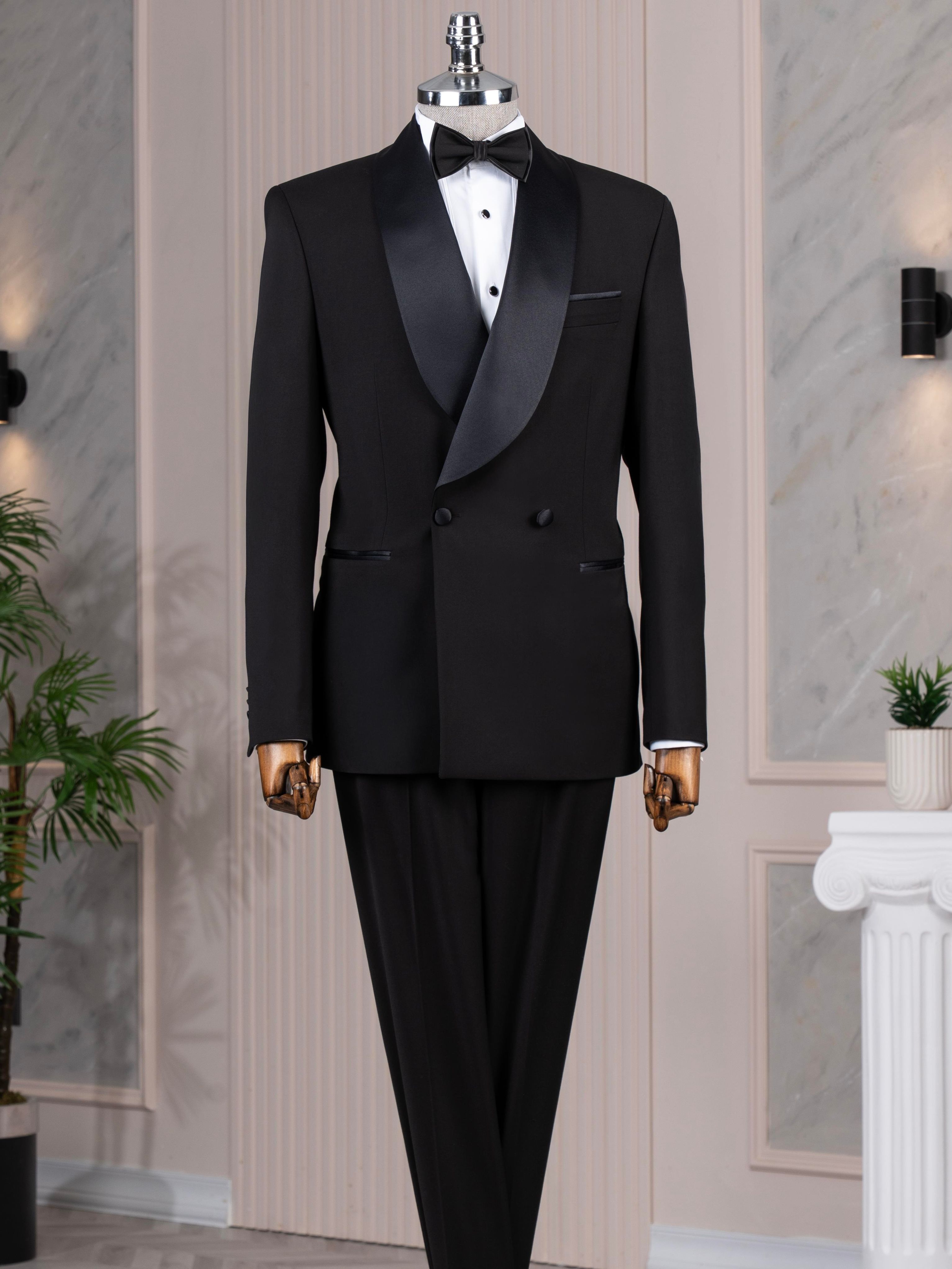 Black Double Breasted Tuxedo 2-Piece