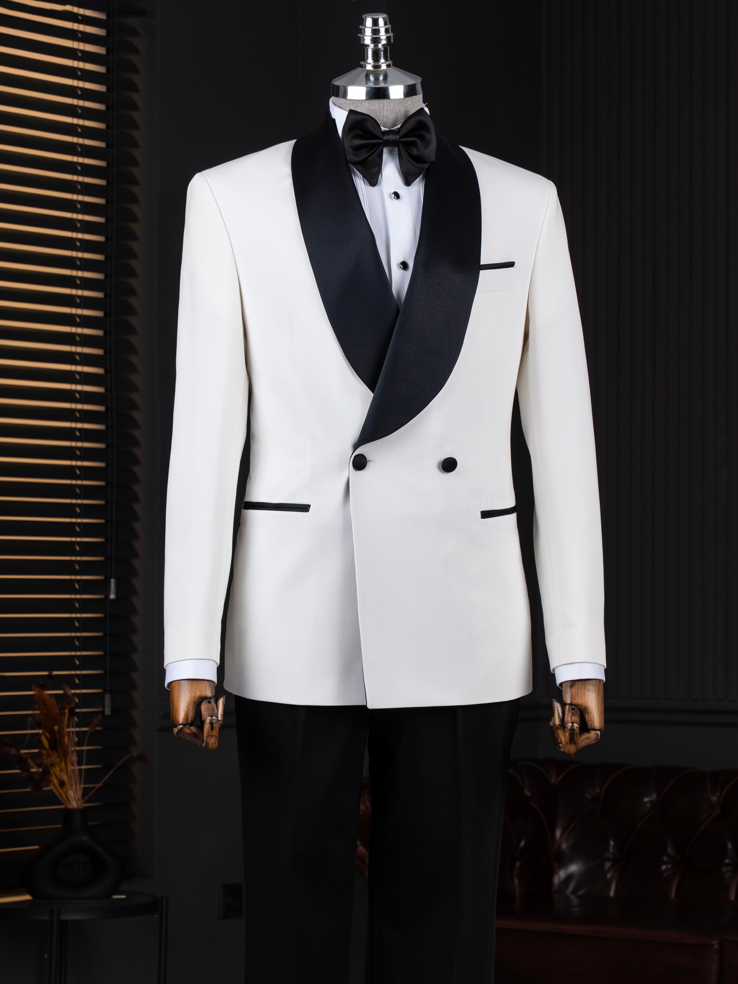 White Double Breasted Tuxedo 2-Piece