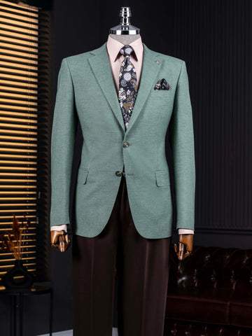 Khaki Single Breasted Blazer