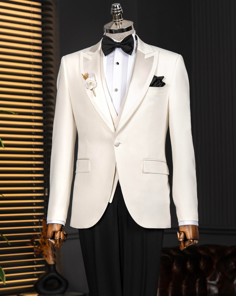 Light Beige Slim-Fit Tuxedo 3-Piece