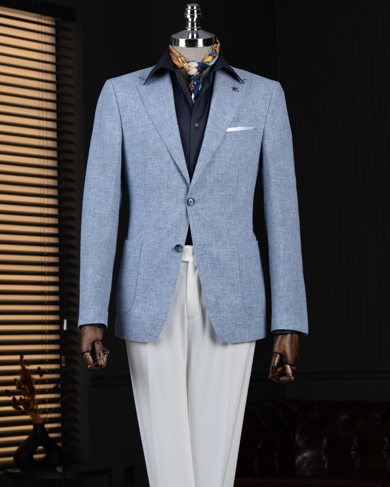 Blue Single Breasted Blazer