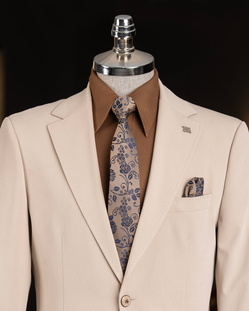 Beige Single Breasted Blazer