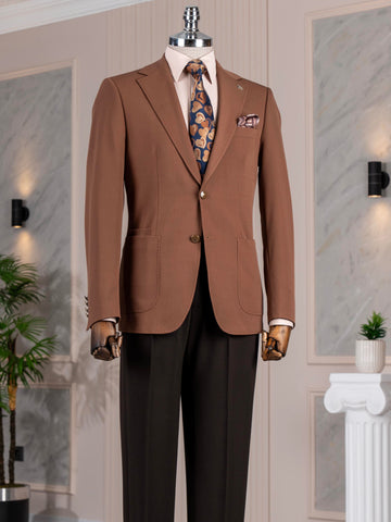 Brown Single Breasted Blazer