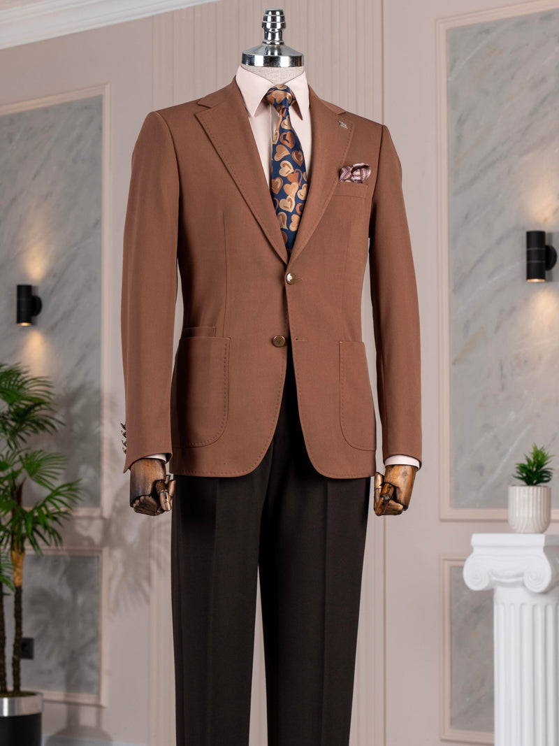 Brown Single Breasted Blazer