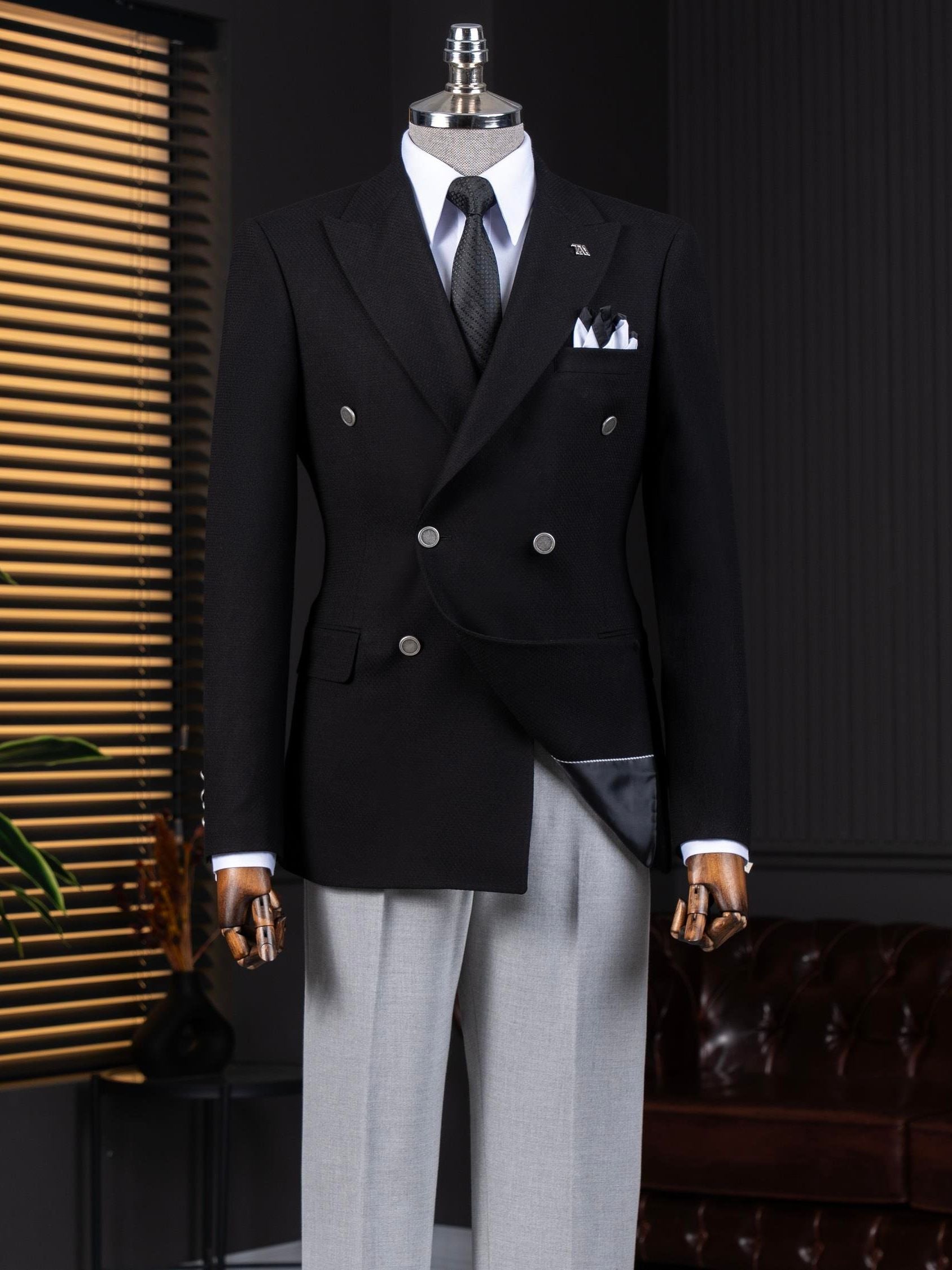 Black Double Breasted Blazer