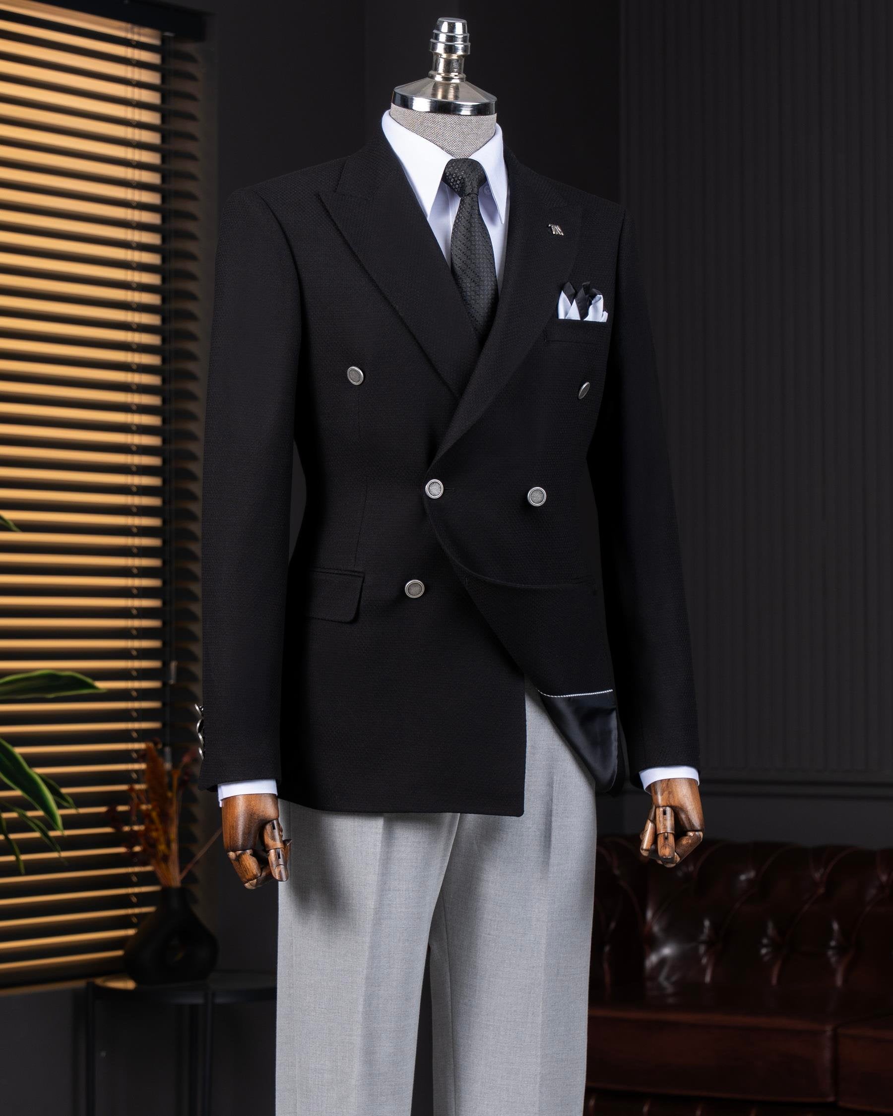 Black Double Breasted Blazer