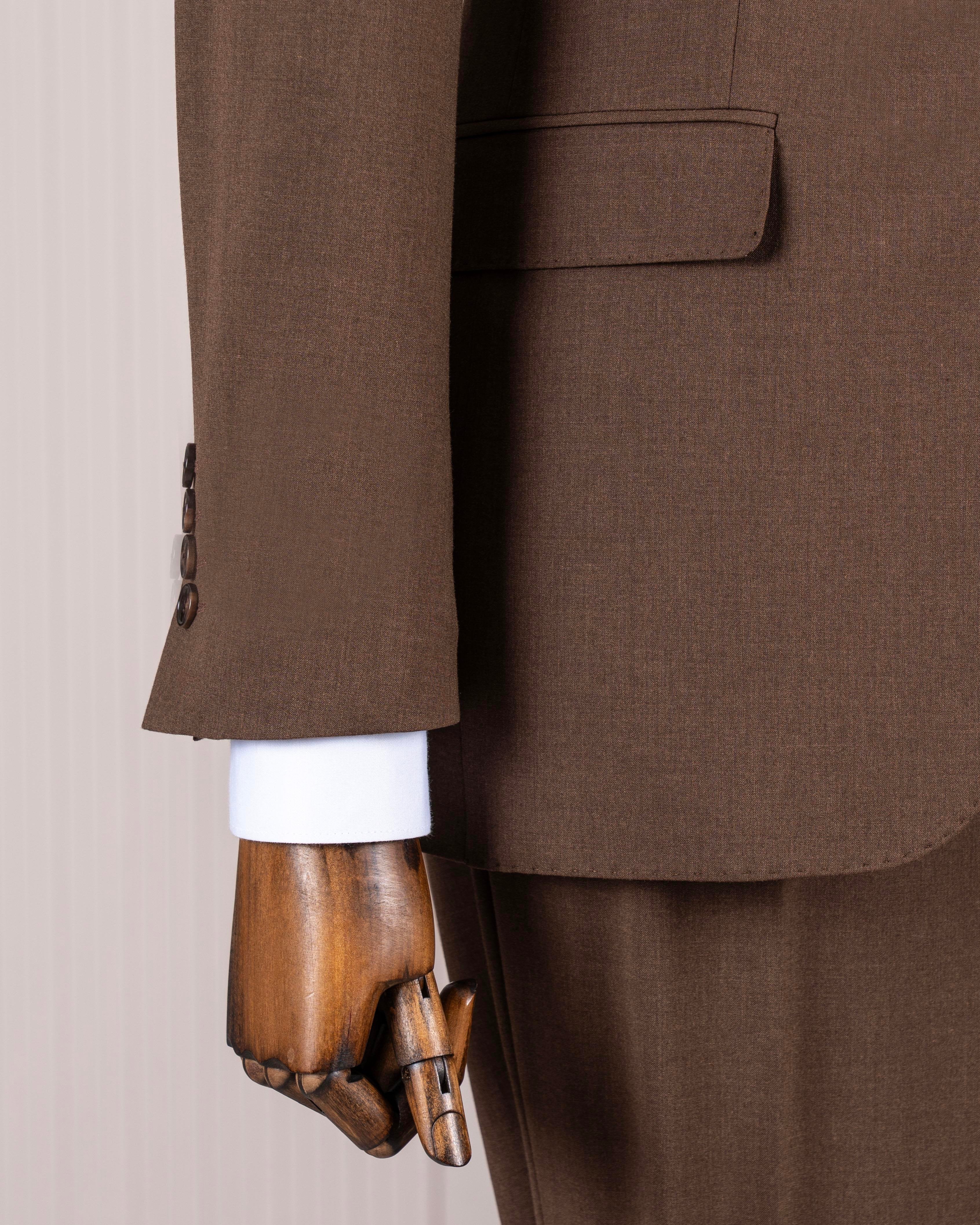 Brown Slim-Fit Suit 3-Piece