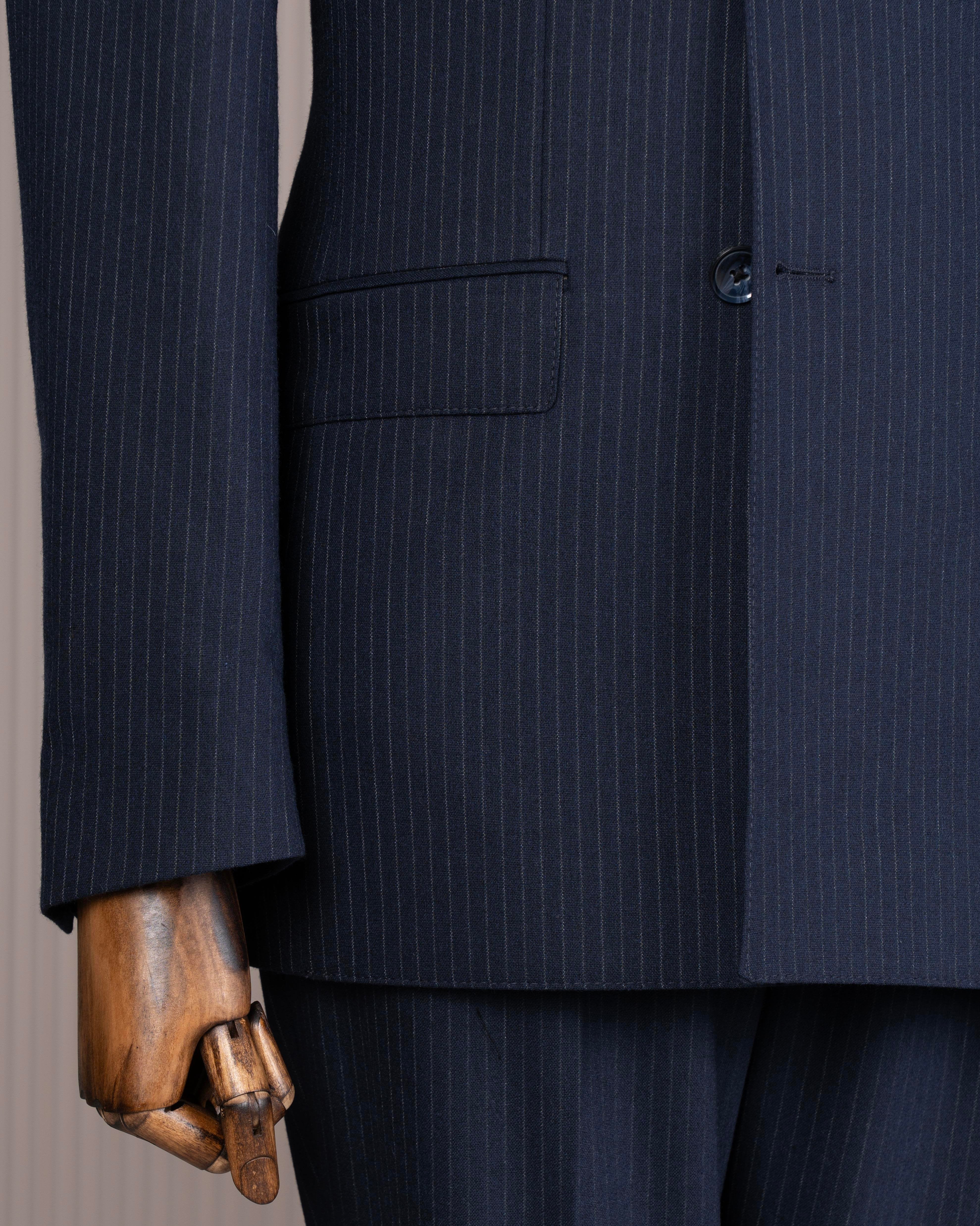 Navy Striped Double Breasted Suit 2-Piece