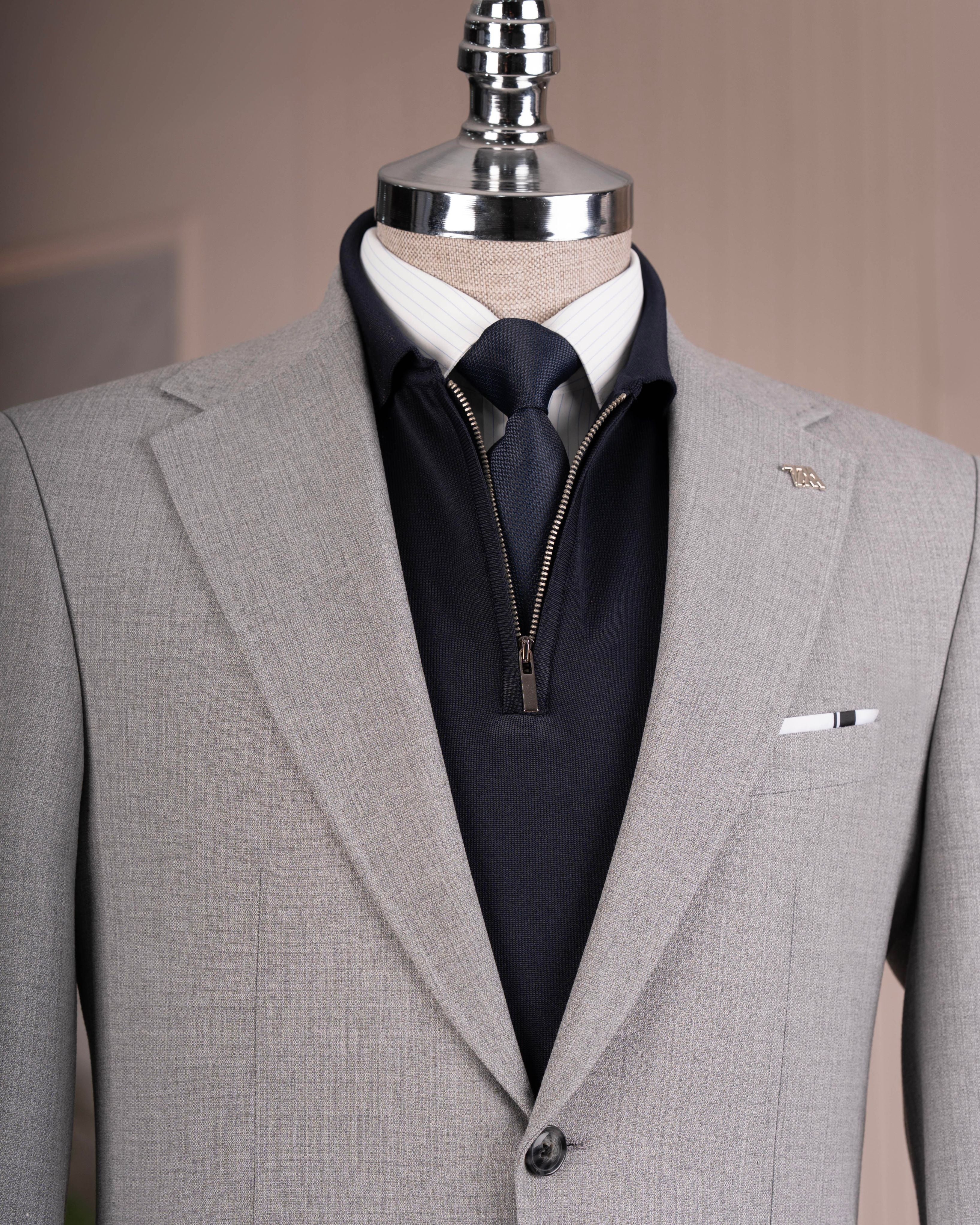 Grey Slim-Fit Suit 2-Piece