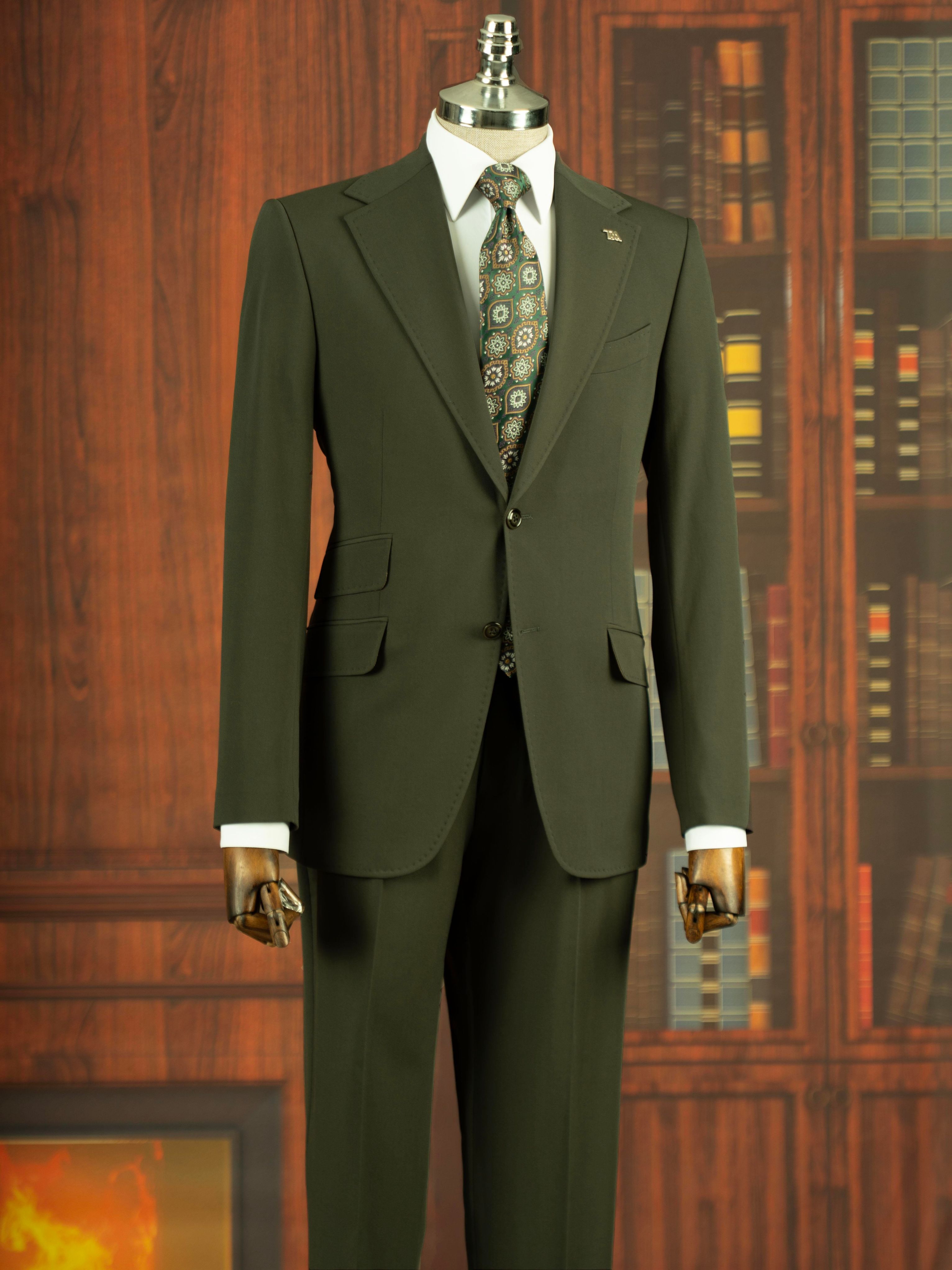 Green Slim-Fit Suit 2-Piece