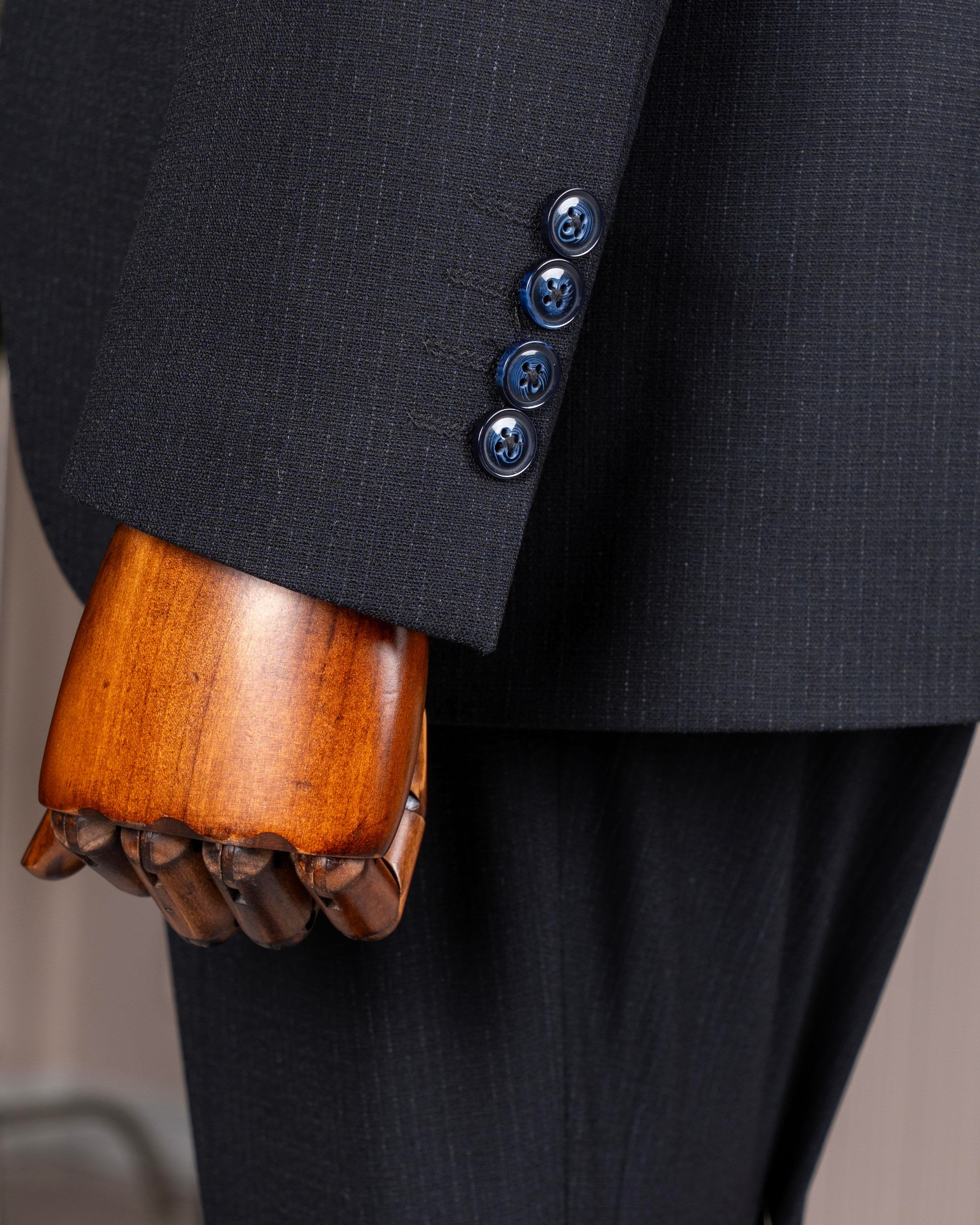 Navy Striped Slim-Fit Suit 3-Piece