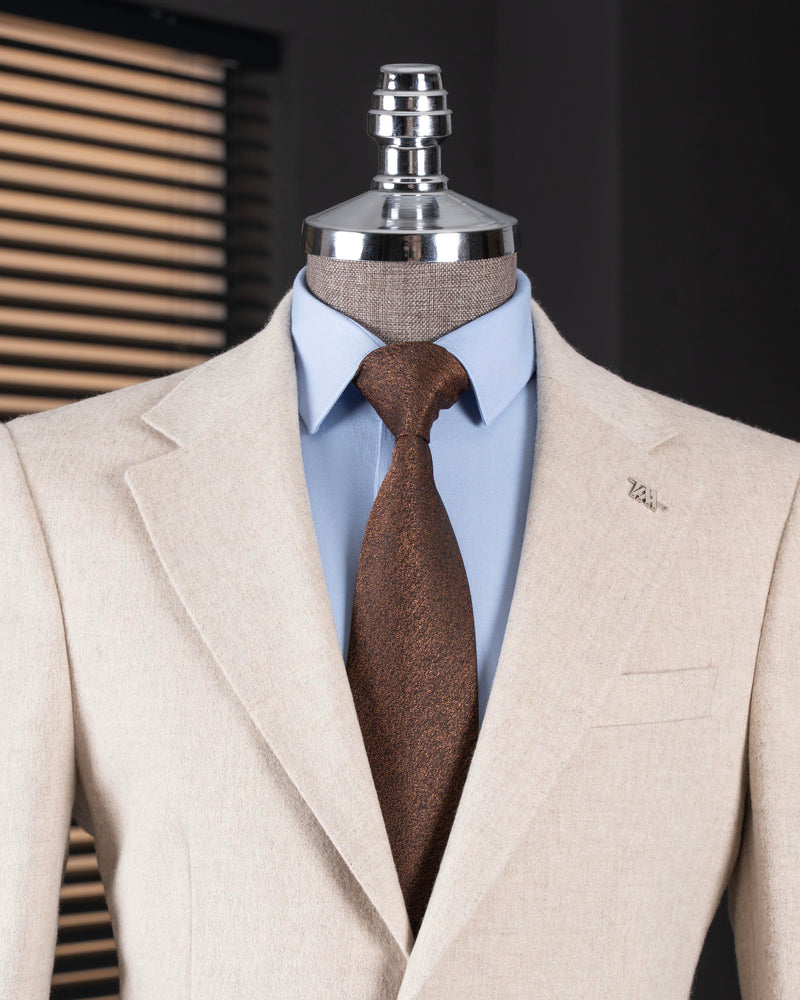 Beige Single Breasted Blazer