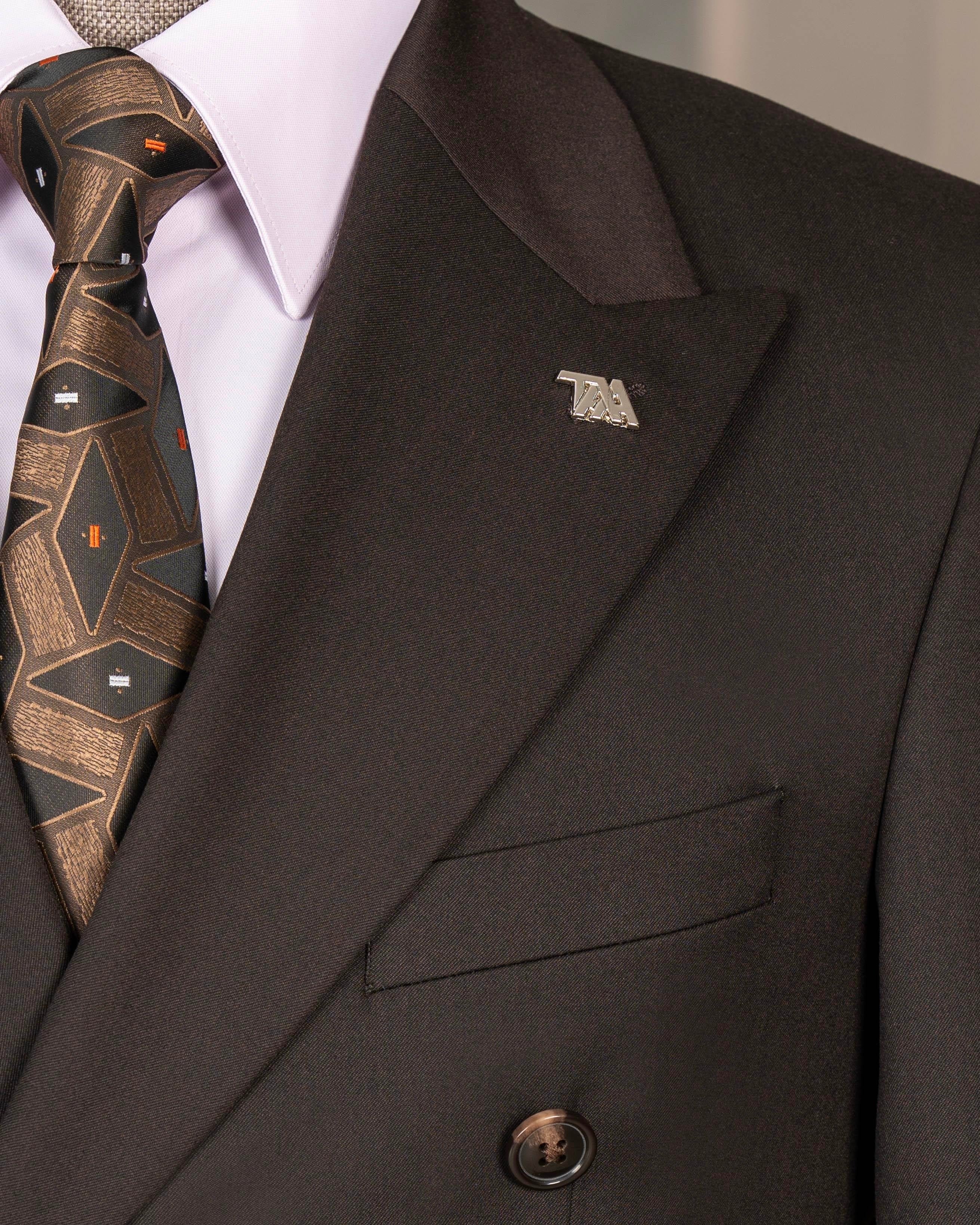 Brown Double Breasted Suit 2-Piece