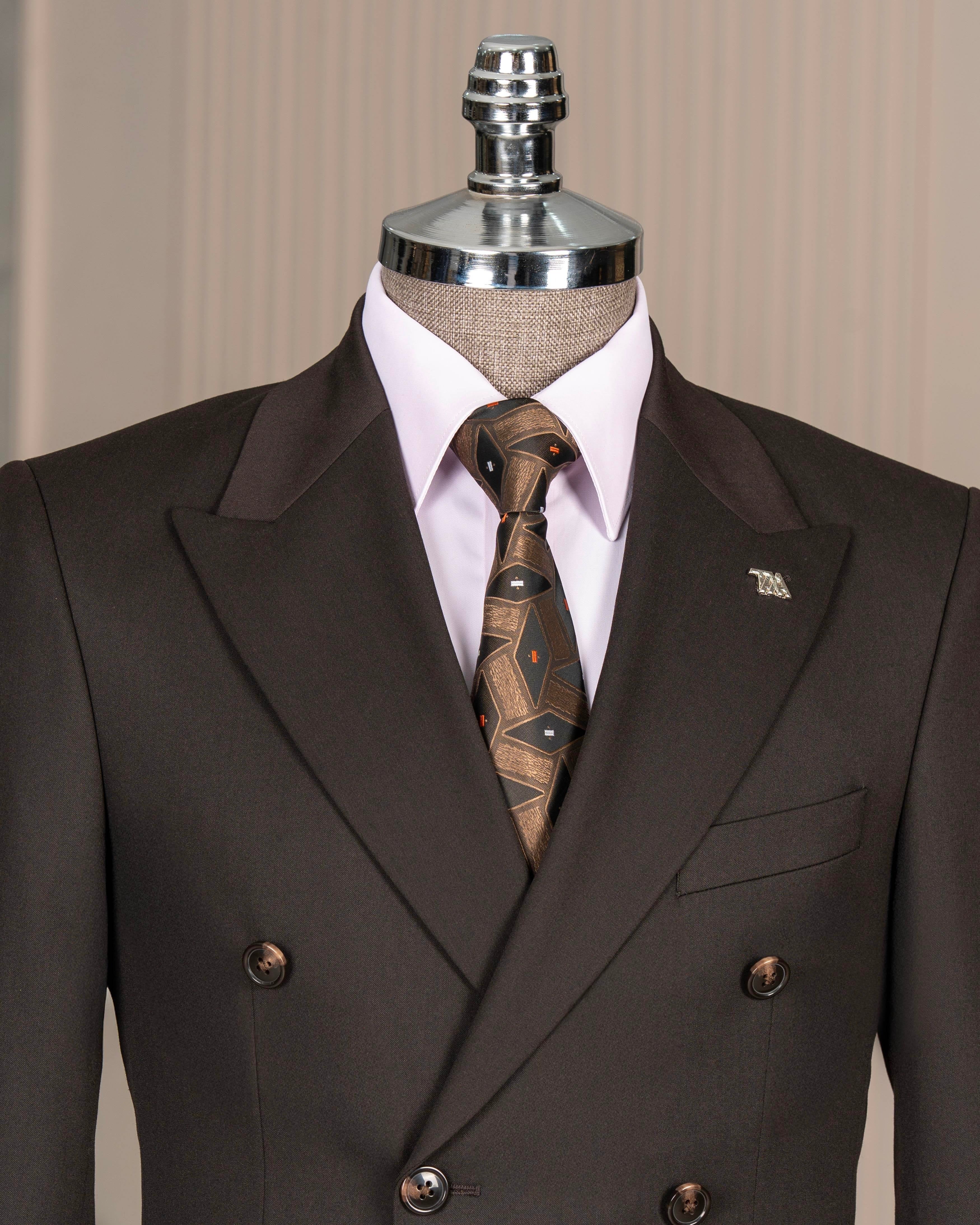 Brown Double Breasted Suit 2-Piece