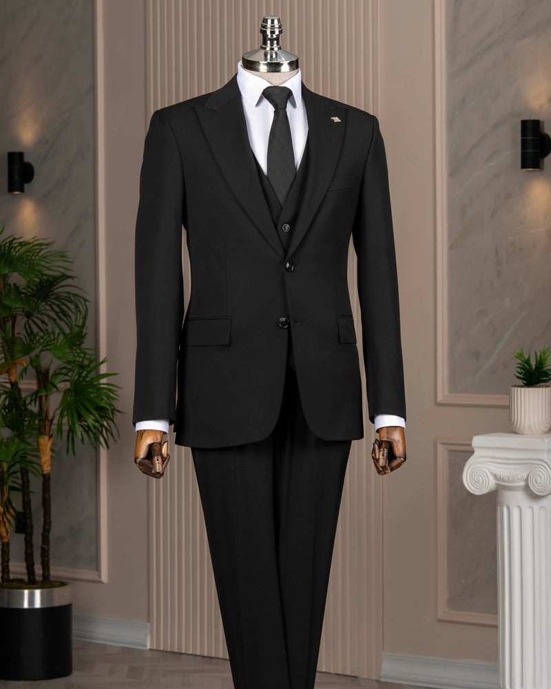 Black Slim-Fit Suit 3-Piece