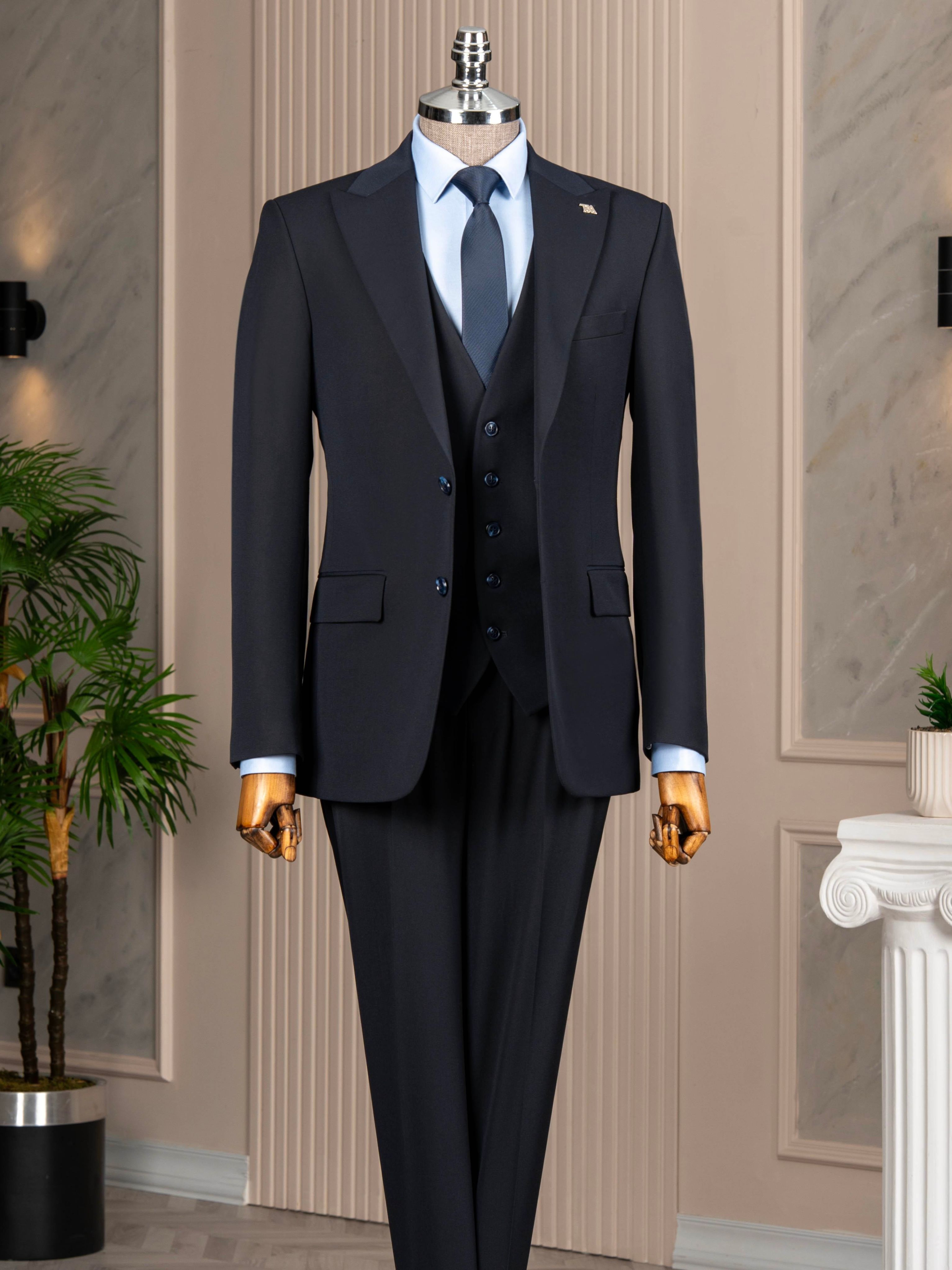 Navy Slim-Fit Suit 3-Piece
