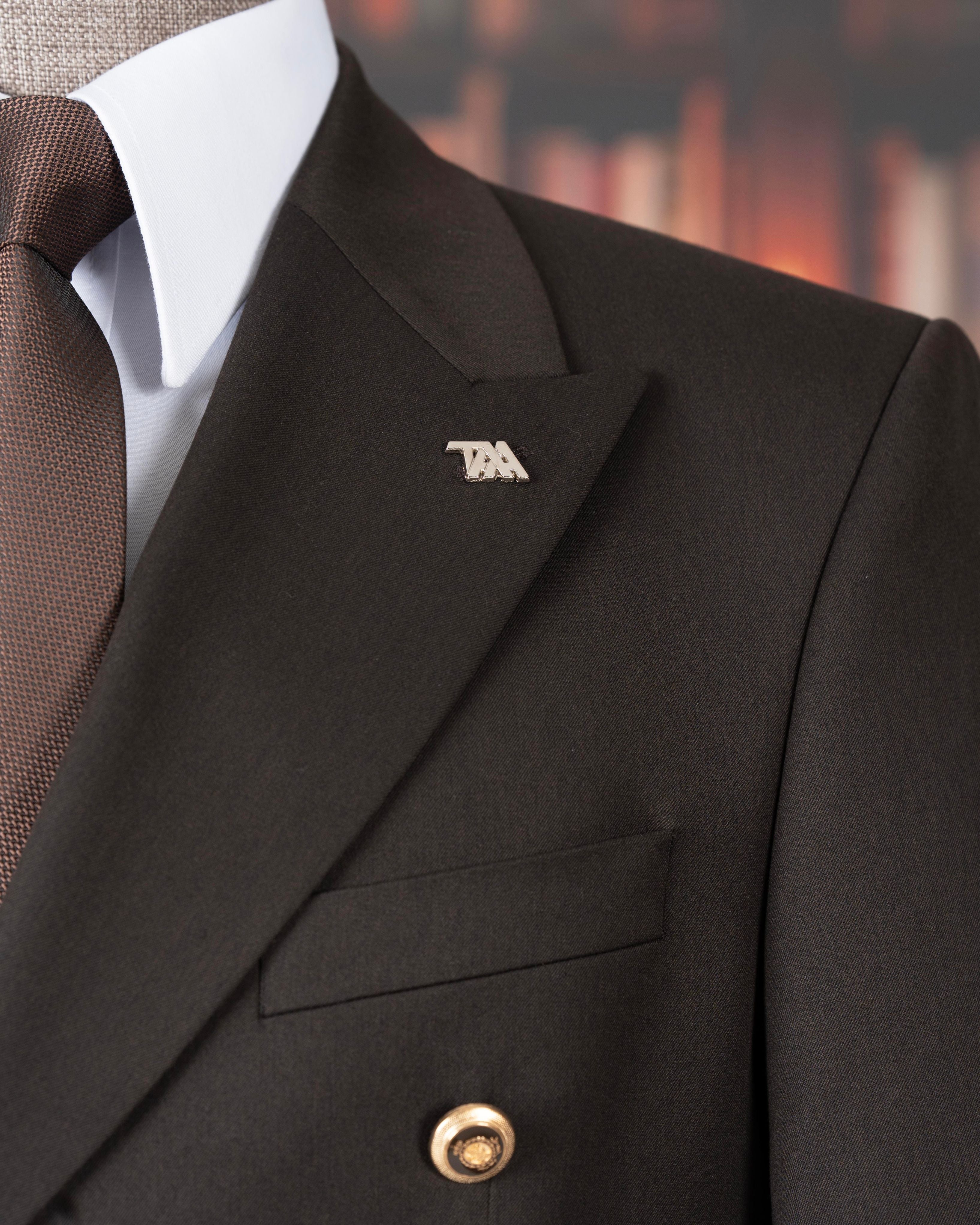 Brown Double Breasted Suit 2-Piece