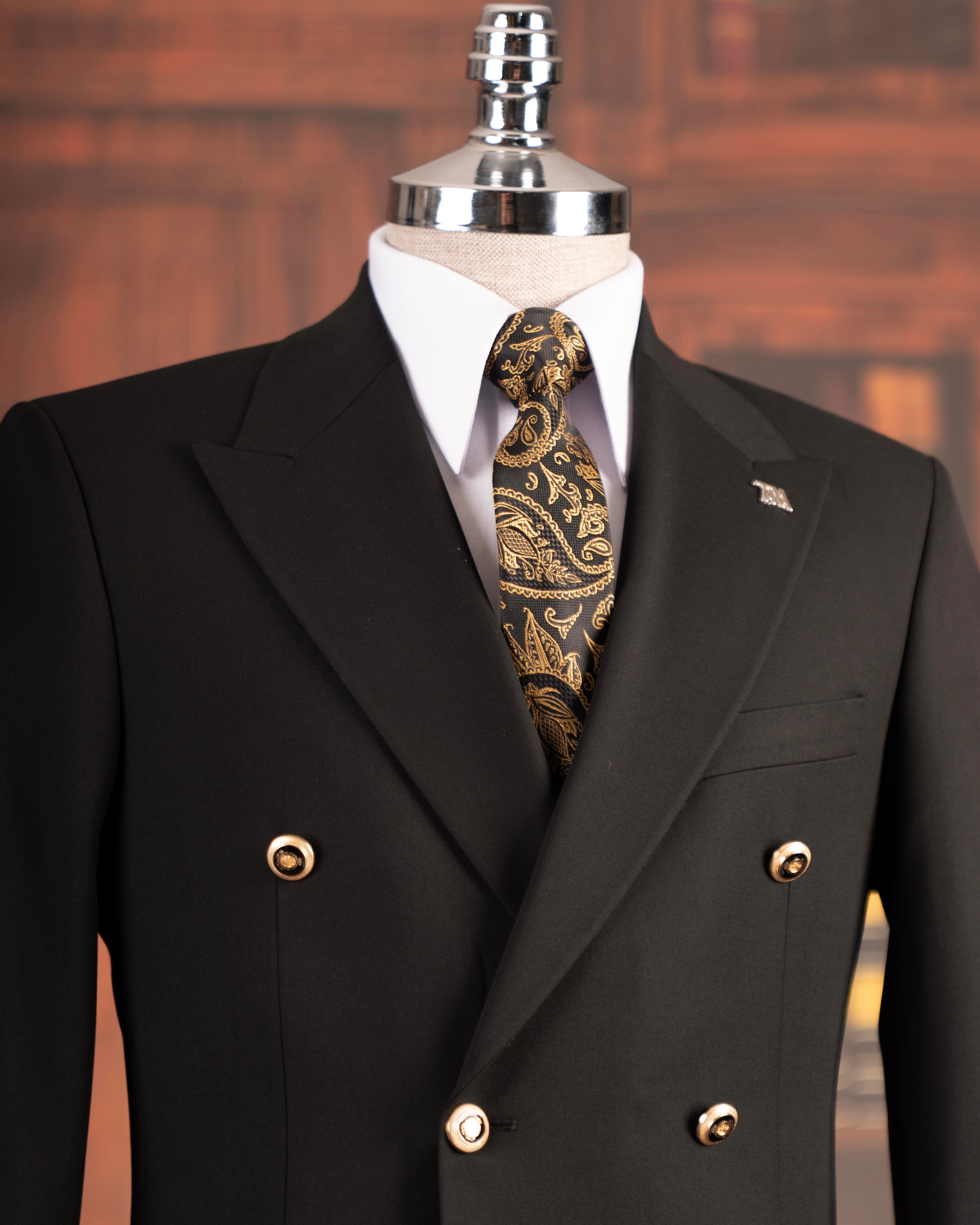 Black Double Breasted Suit 2-Piece