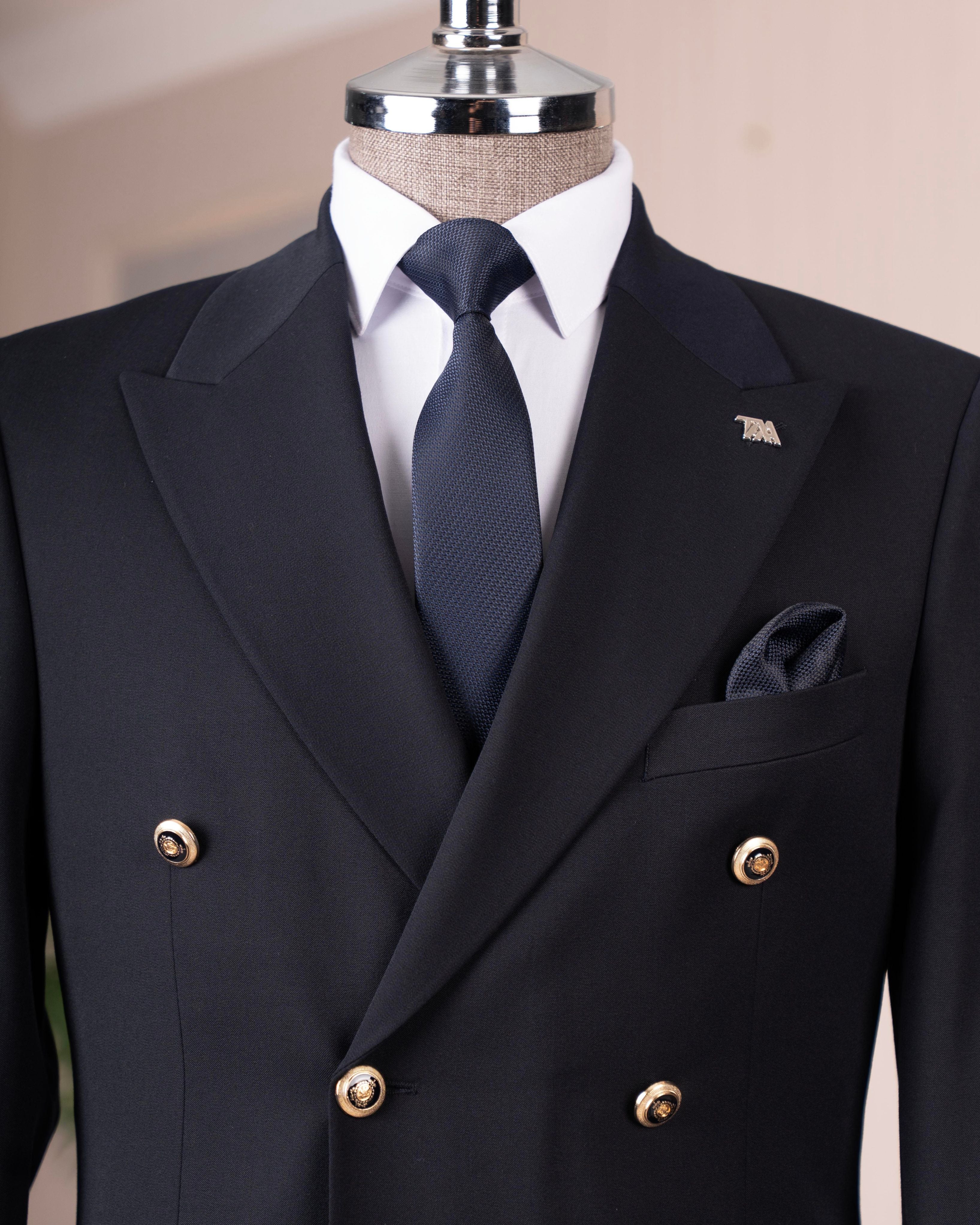 Navy Double Breasted Suit 2-Piece