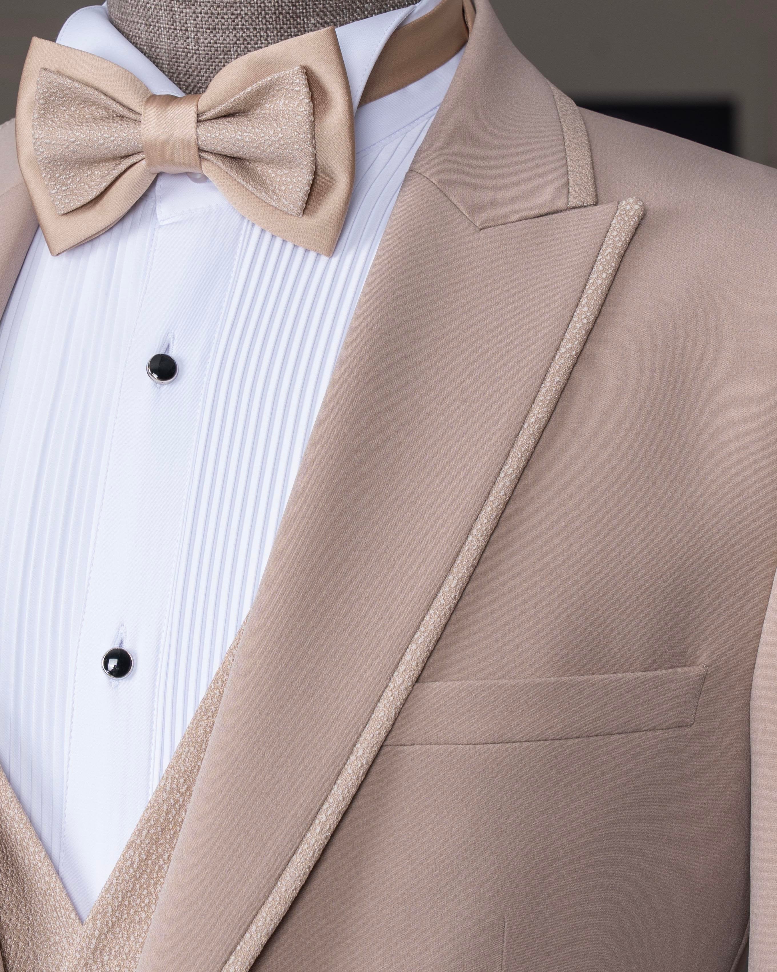 Beige Slim-Fit Tuxedo 3-Piece